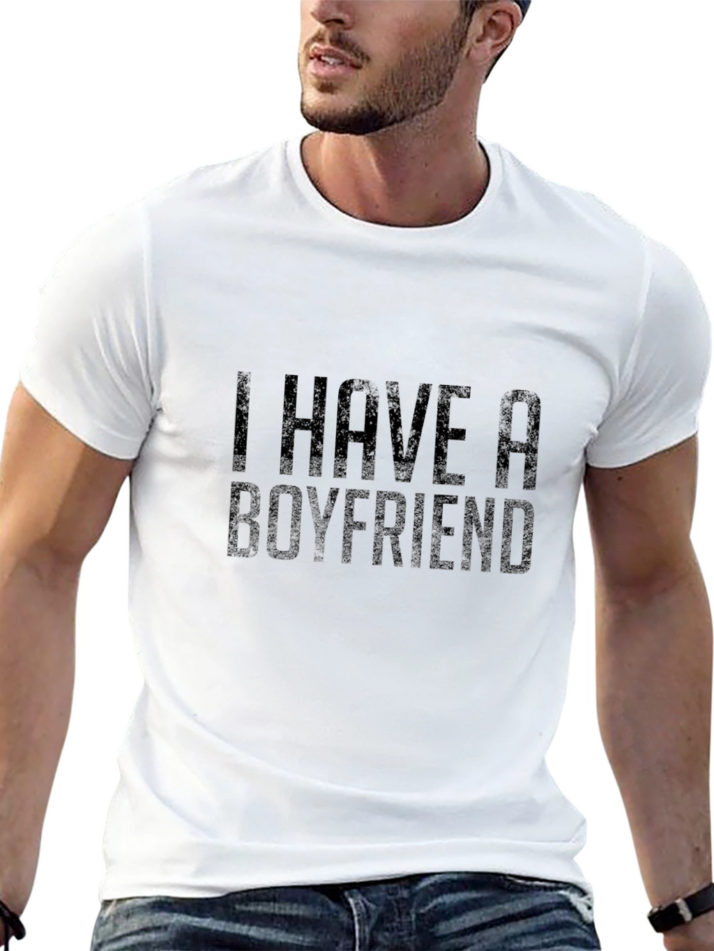 I Have a Boyfriend Black T-Shirt
