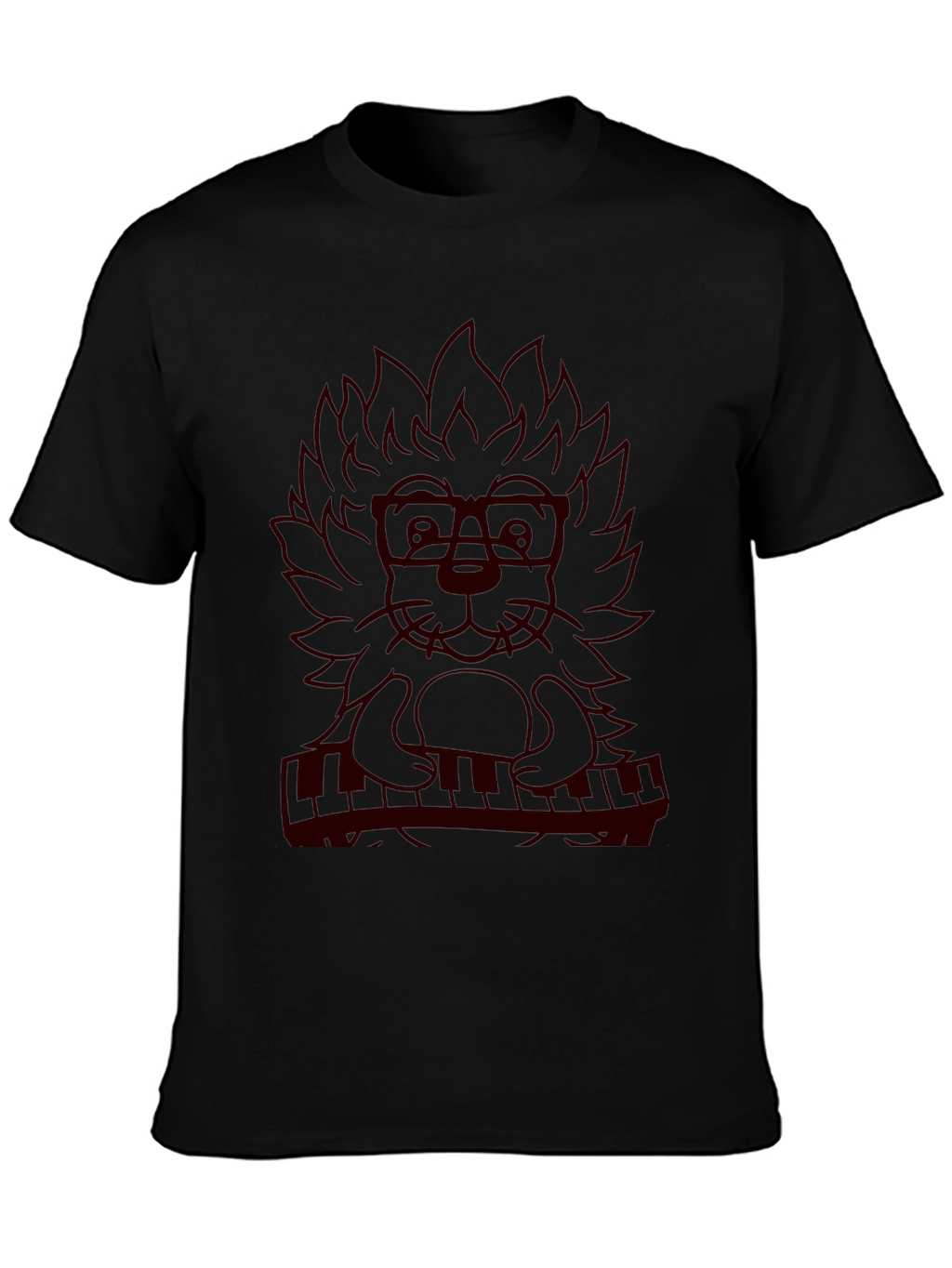 Musician Lion Graphic Tee - Black T-Shirt