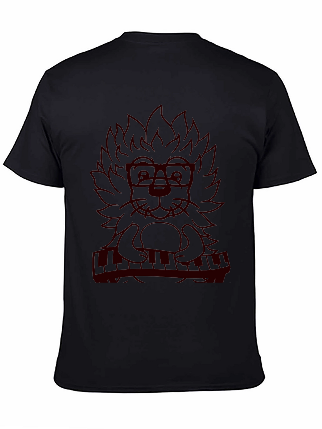 Musician Lion Graphic Tee - Black T-Shirt
