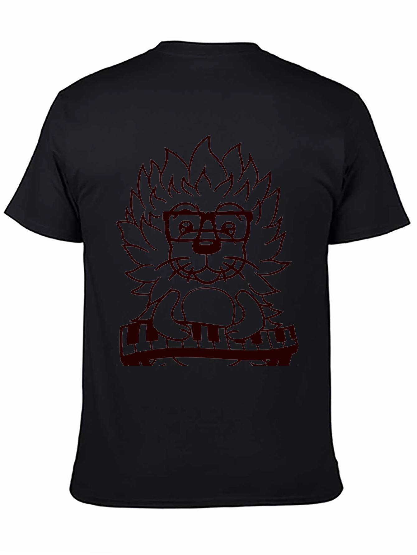 Musician Lion Graphic Tee - Black T-Shirt