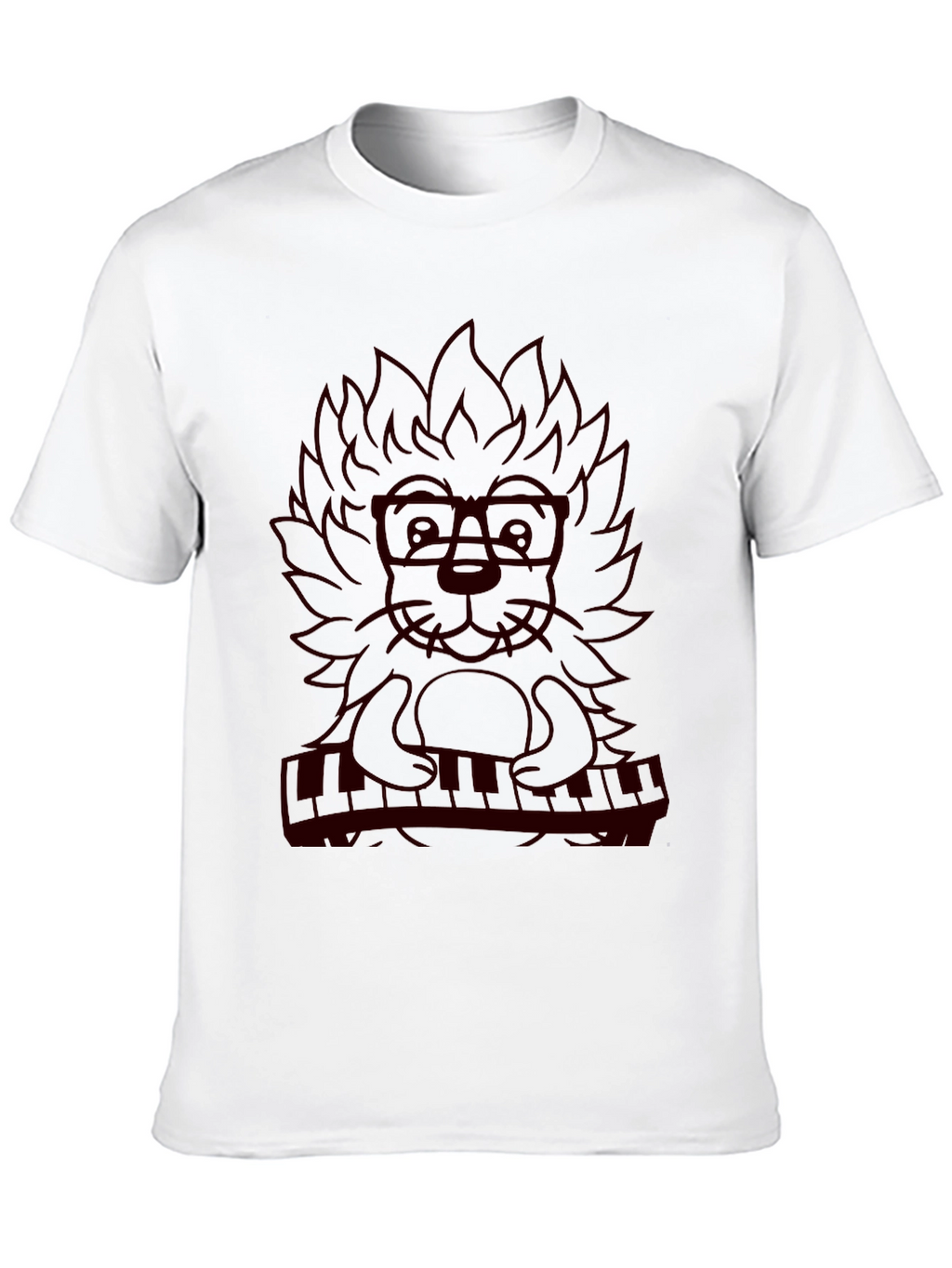 Musician Lion Graphic Tee - Black T-Shirt