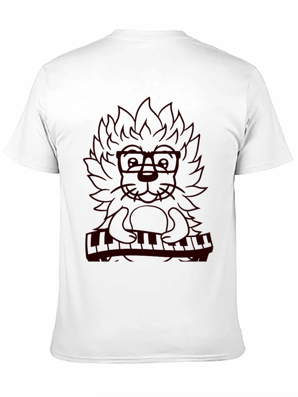 Musician Lion Graphic Tee - Black T-Shirt