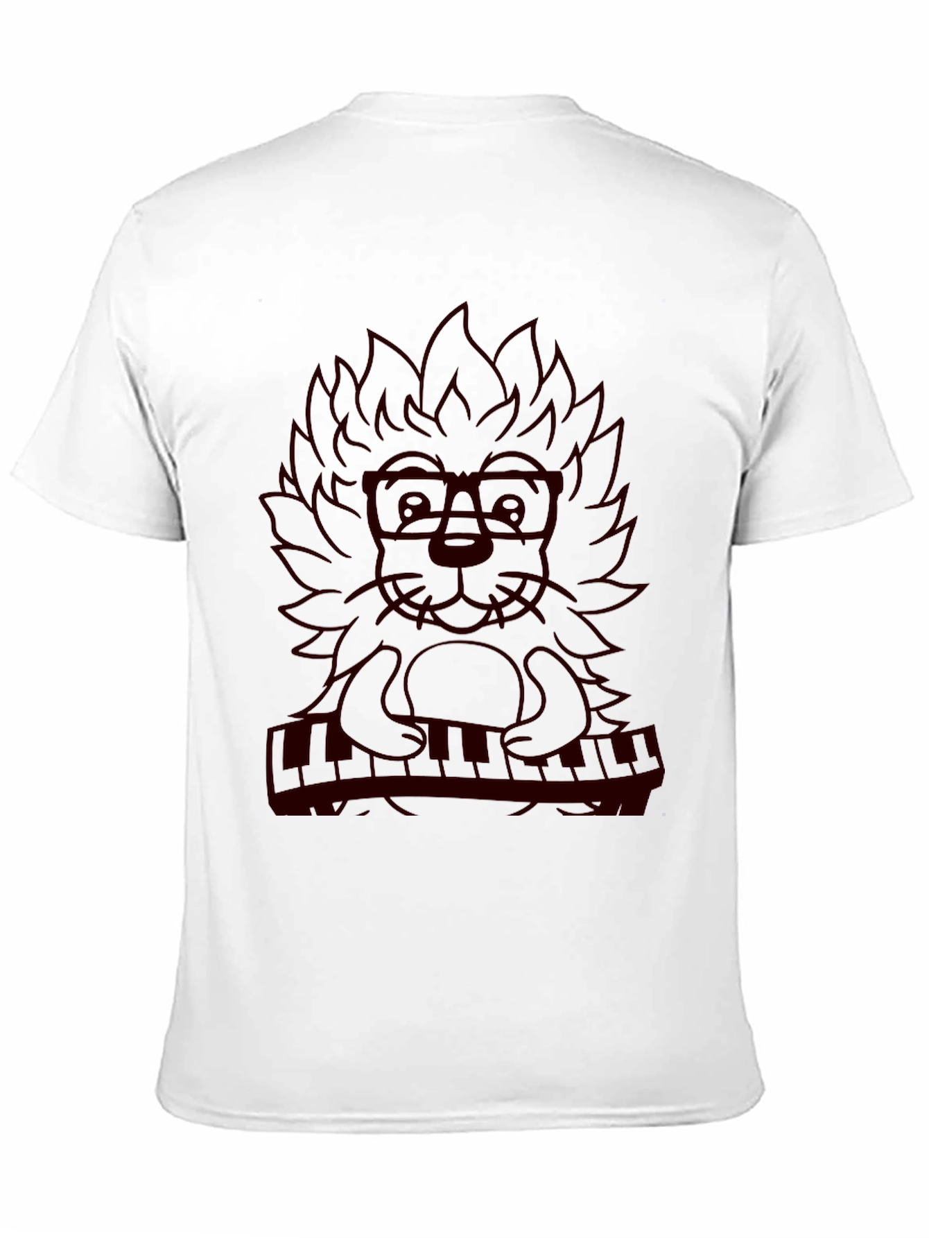 Musician Lion Graphic Tee - Black T-Shirt