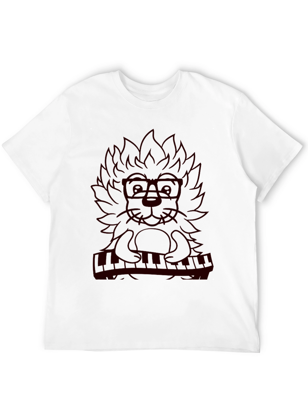 Musician Lion Graphic Tee - Black T-Shirt