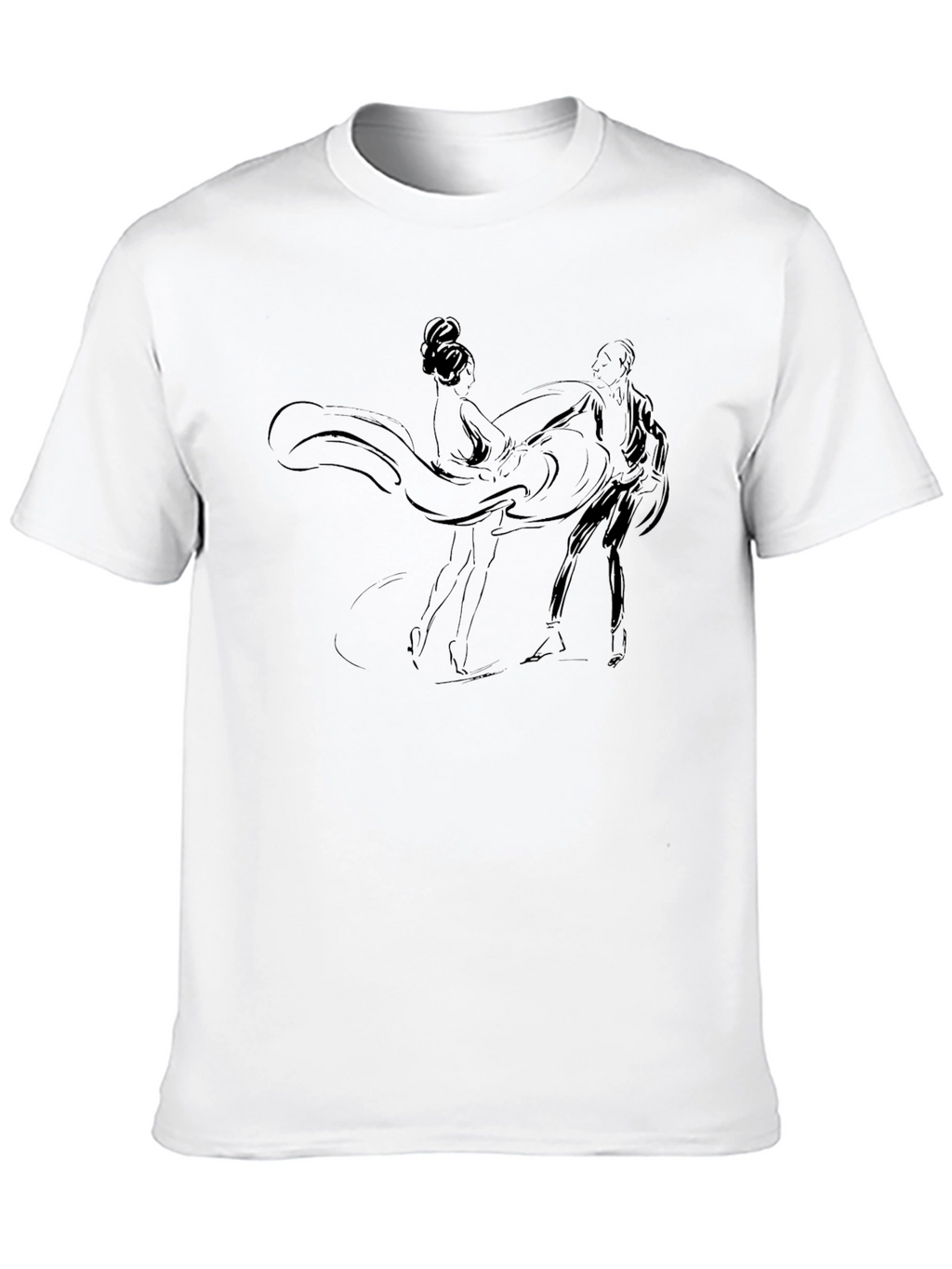 Elegant Dance Graphic Black T-Shirt