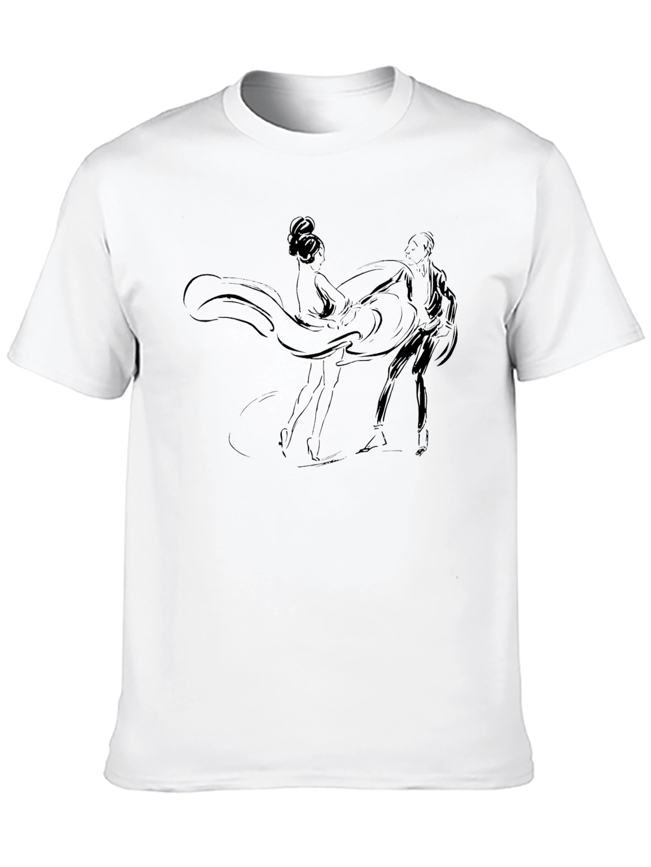 Elegant Dance Graphic Black T-Shirt