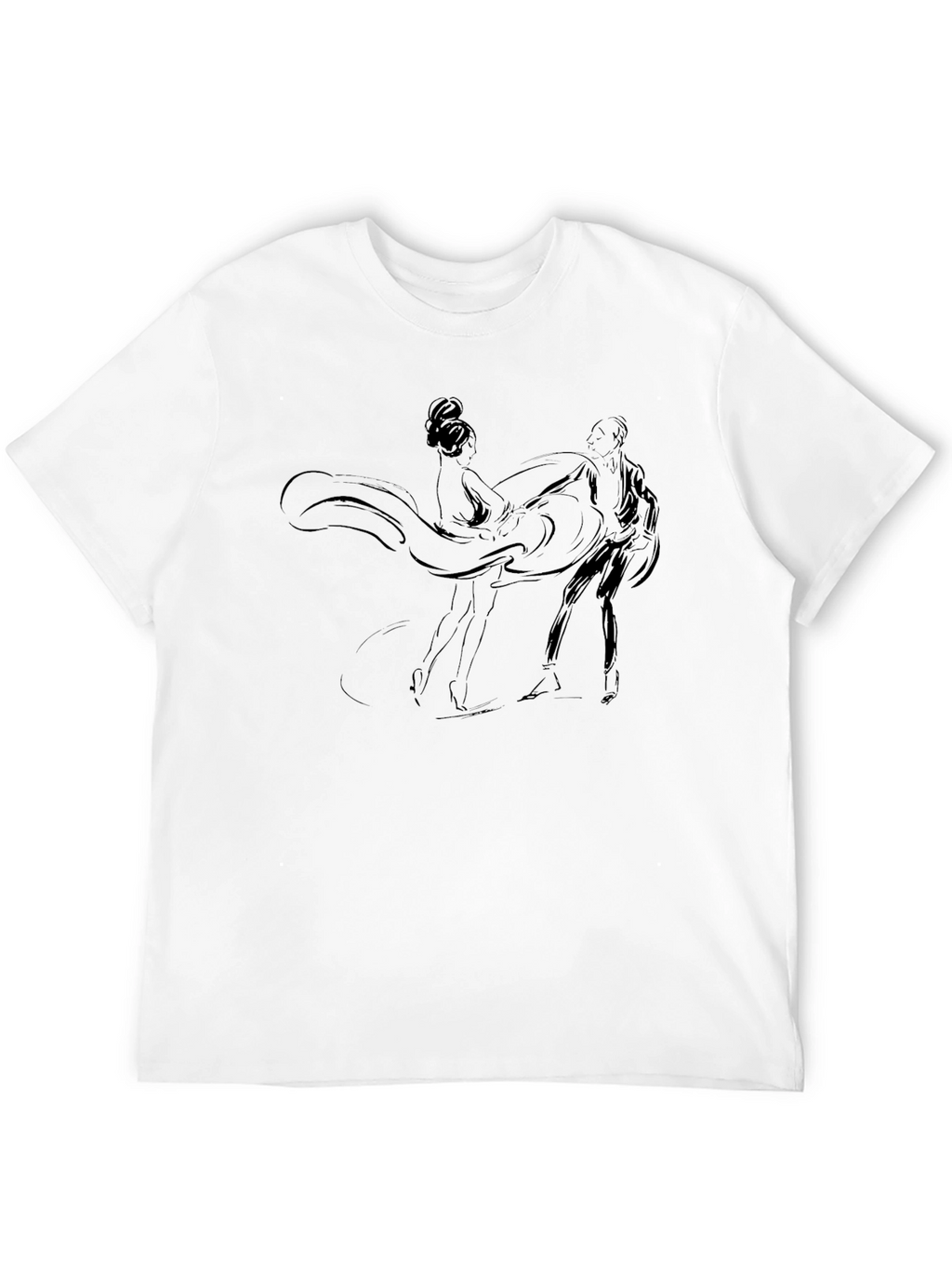 Elegant Dance Graphic Black T-Shirt