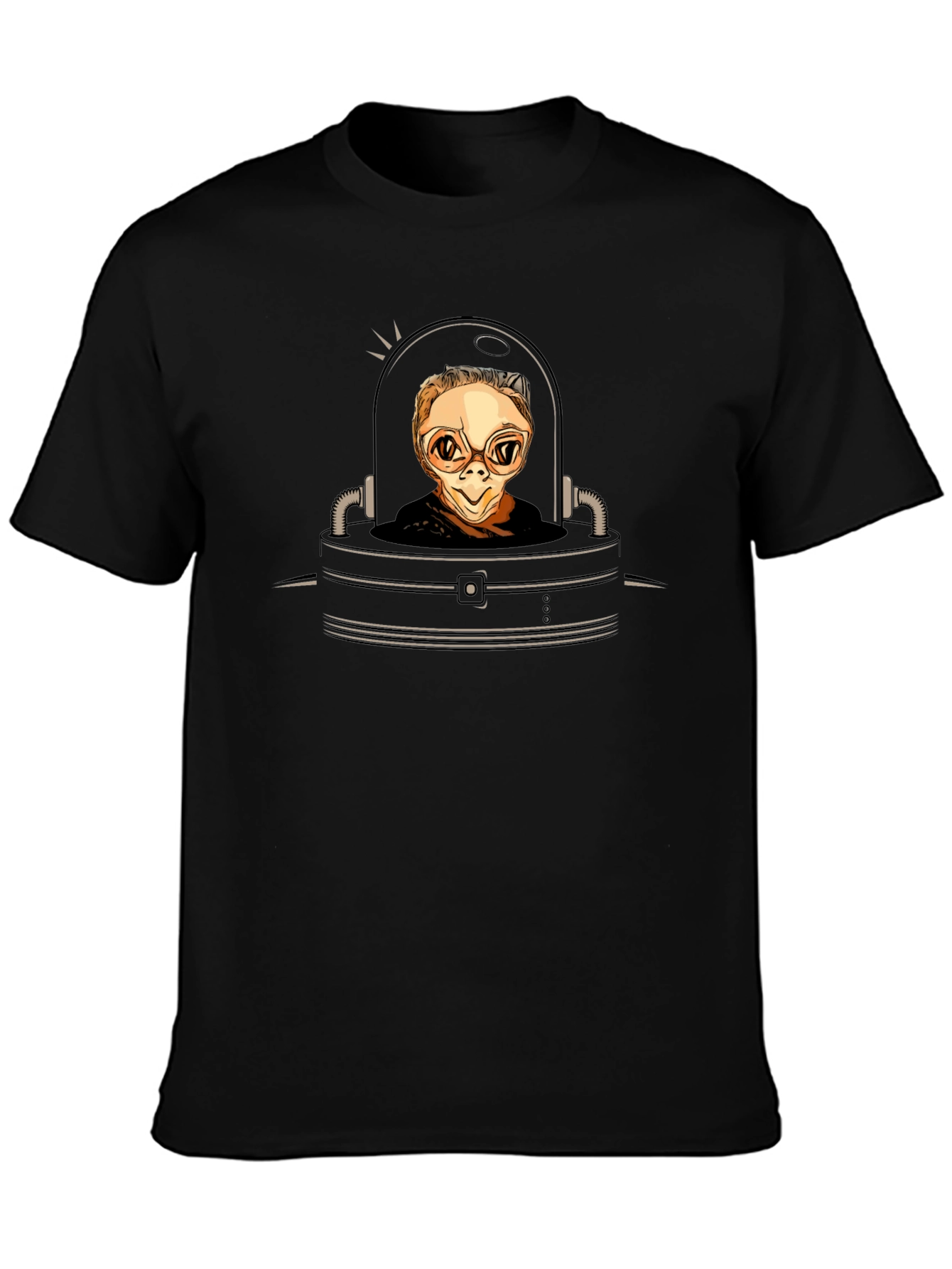 Sci-Fi Alien in Pod Graphic Tee - Black