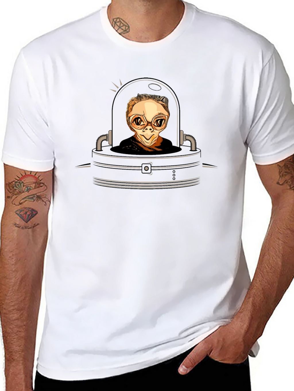 Sci-Fi Alien in Pod Graphic Tee - Black