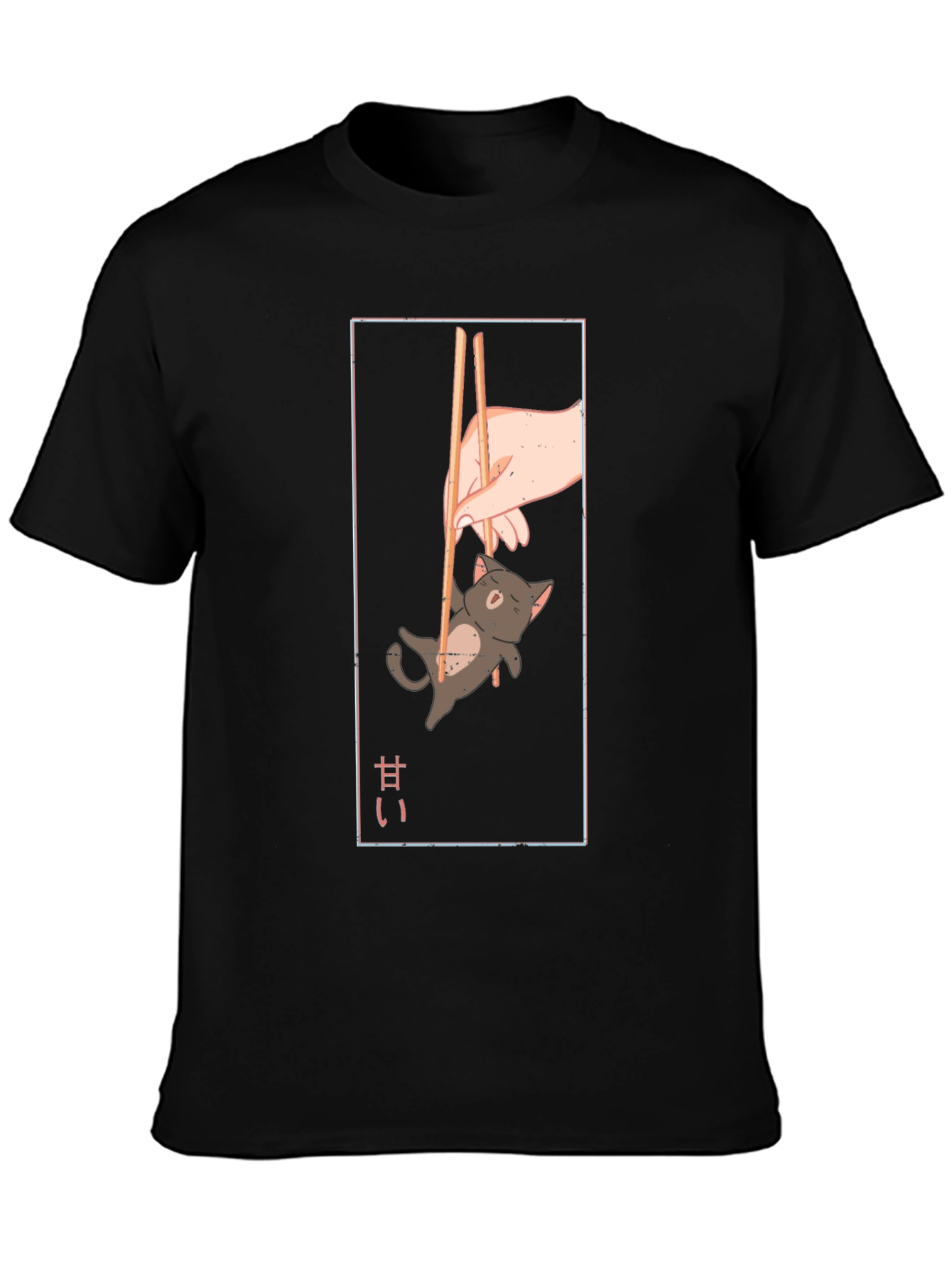 Chopstick Kitty T-Shirt - Anime Style