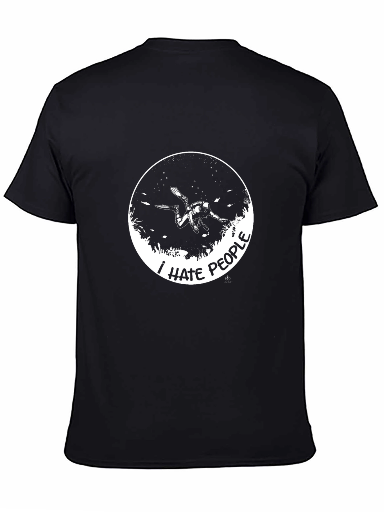 I Hate People Scuba Diving Black T-Shirt