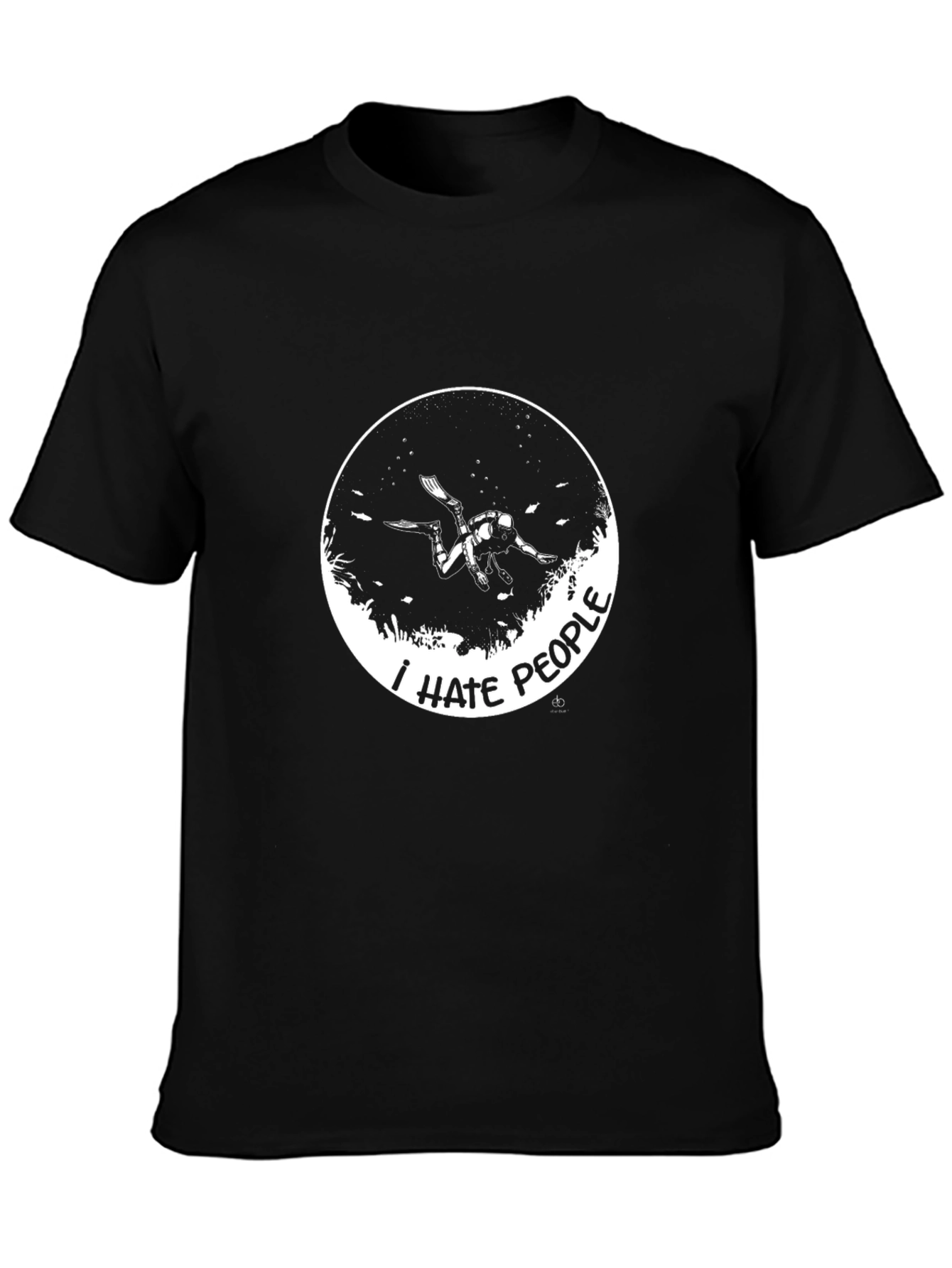 I Hate People Scuba Diving Black T-Shirt