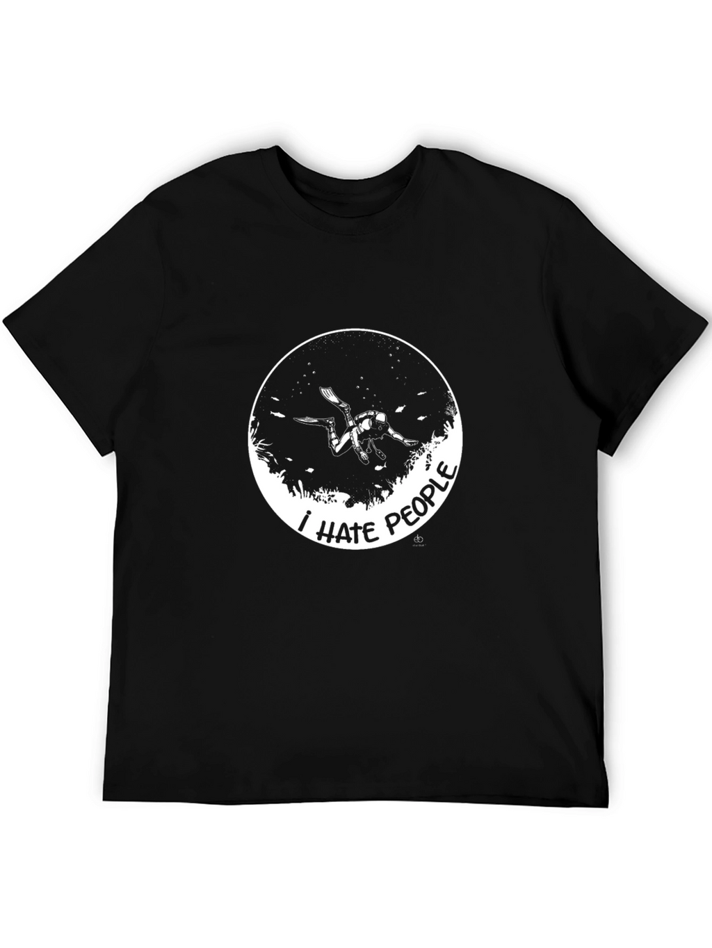 I Hate People Scuba Diving Black T-Shirt