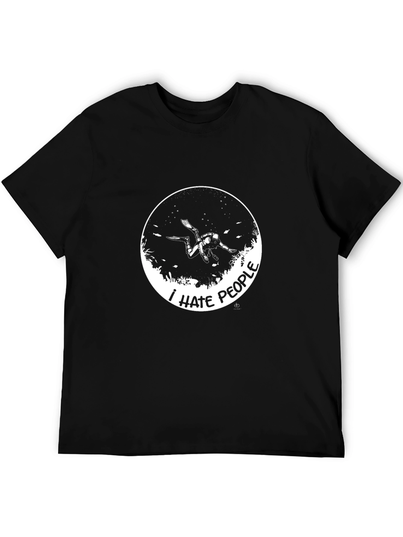 I Hate People Scuba Diving Black T-Shirt