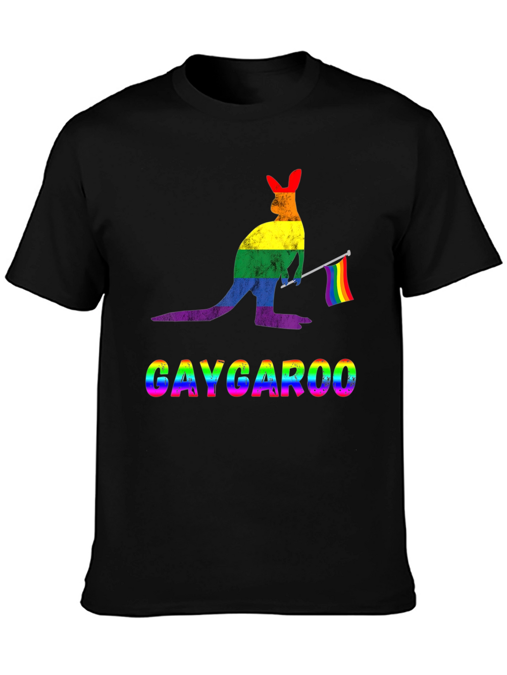 Gaycaroo T-Shirt - Rainbow Pride Kangaroo Tee