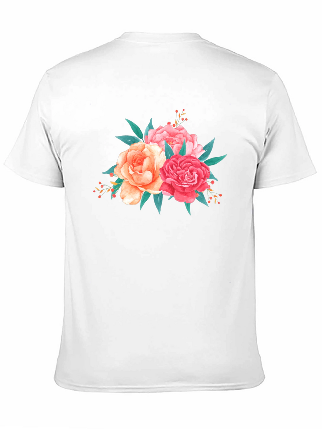 Floral Bouquet Graphic Tee - Soft Black T-Shirt