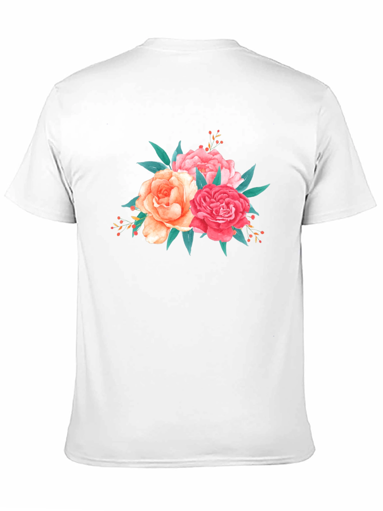 Floral Bouquet Graphic Tee - Soft Black T-Shirt