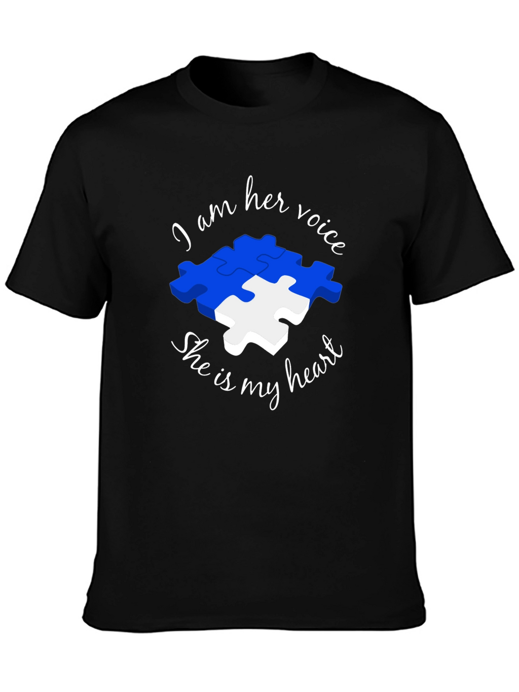 Autism Awareness Puzzle Piece T-Shirt - Voice and Heart