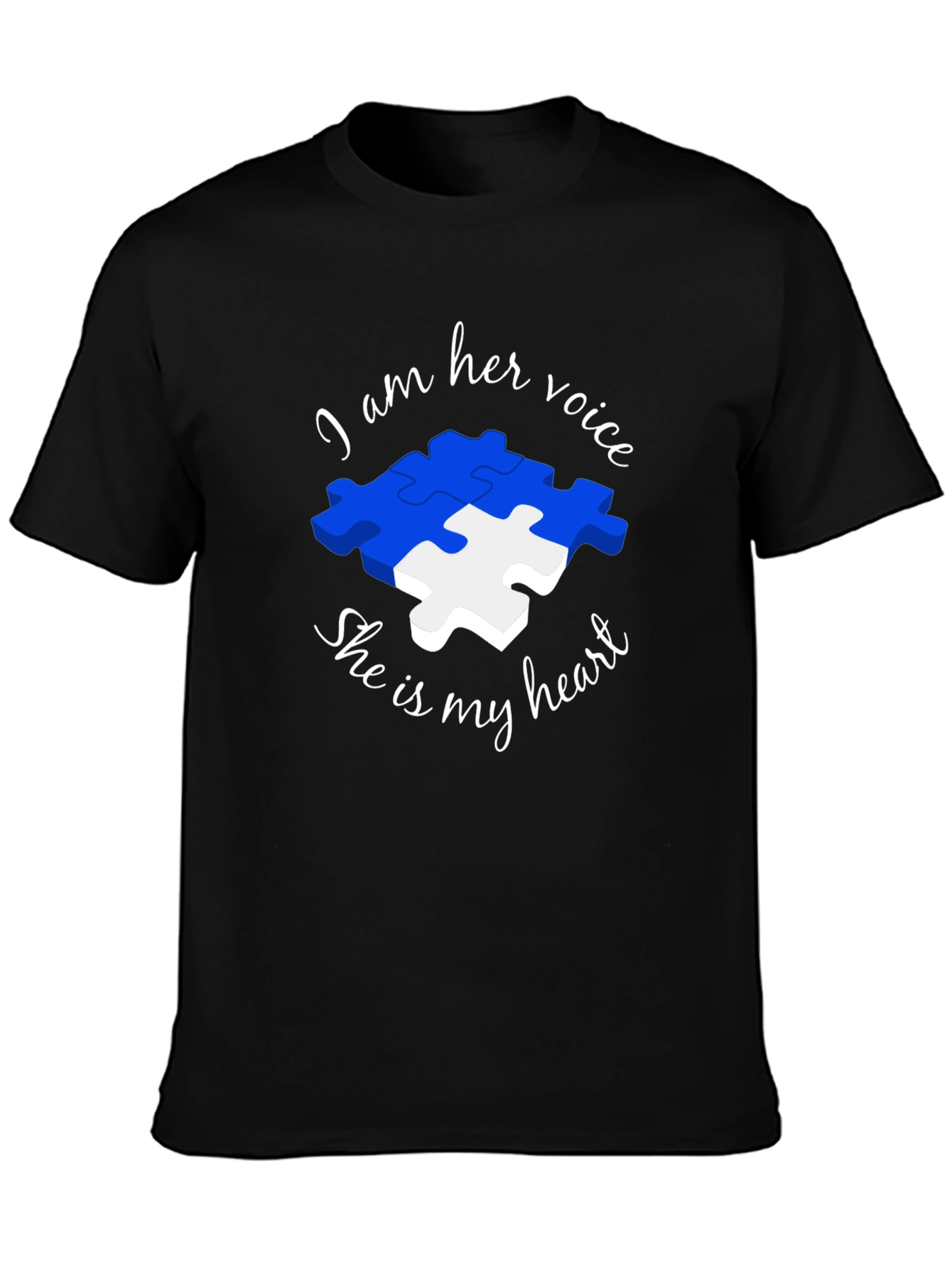 Autism Awareness Puzzle Piece T-Shirt - Voice and Heart
