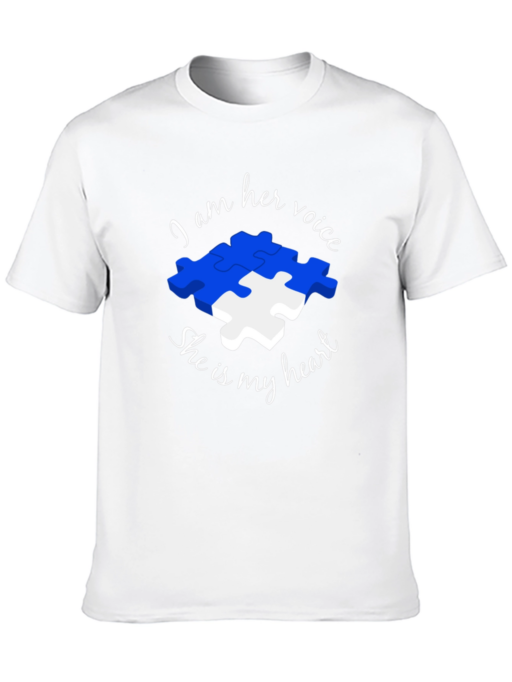 Autism Awareness Puzzle Piece T-Shirt - Voice and Heart