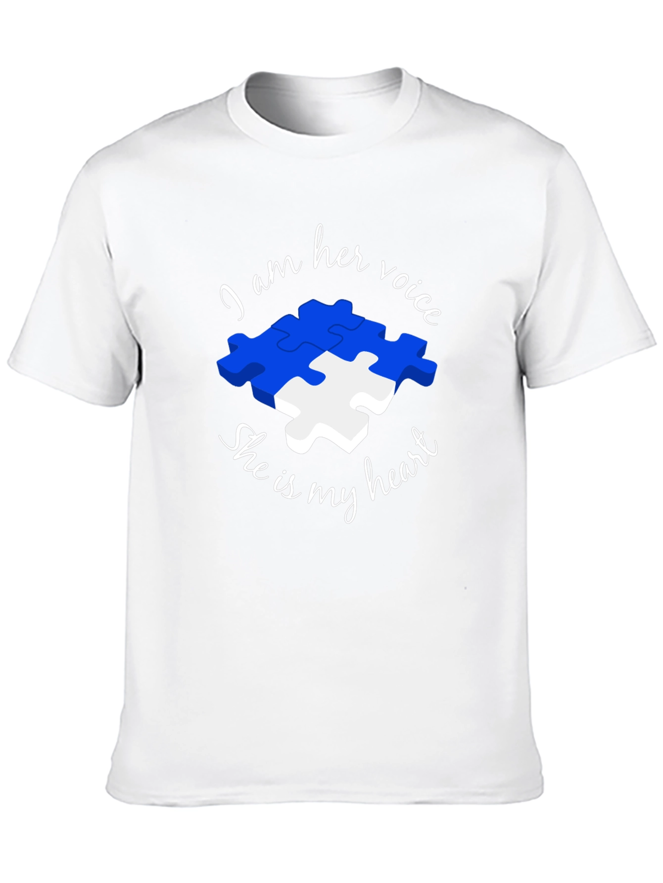Autism Awareness Puzzle Piece T-Shirt - Voice and Heart
