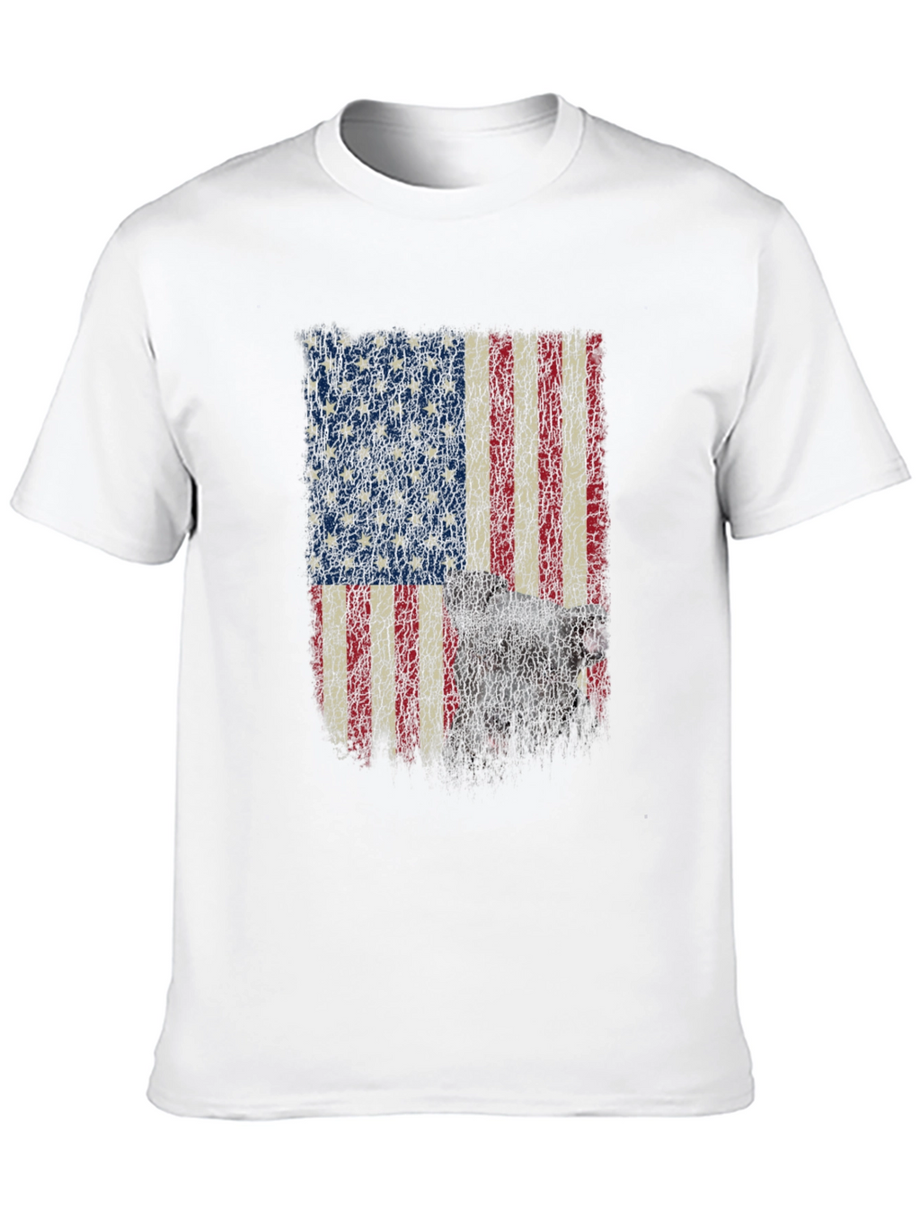 American Flag Dog Graphic T-Shirt