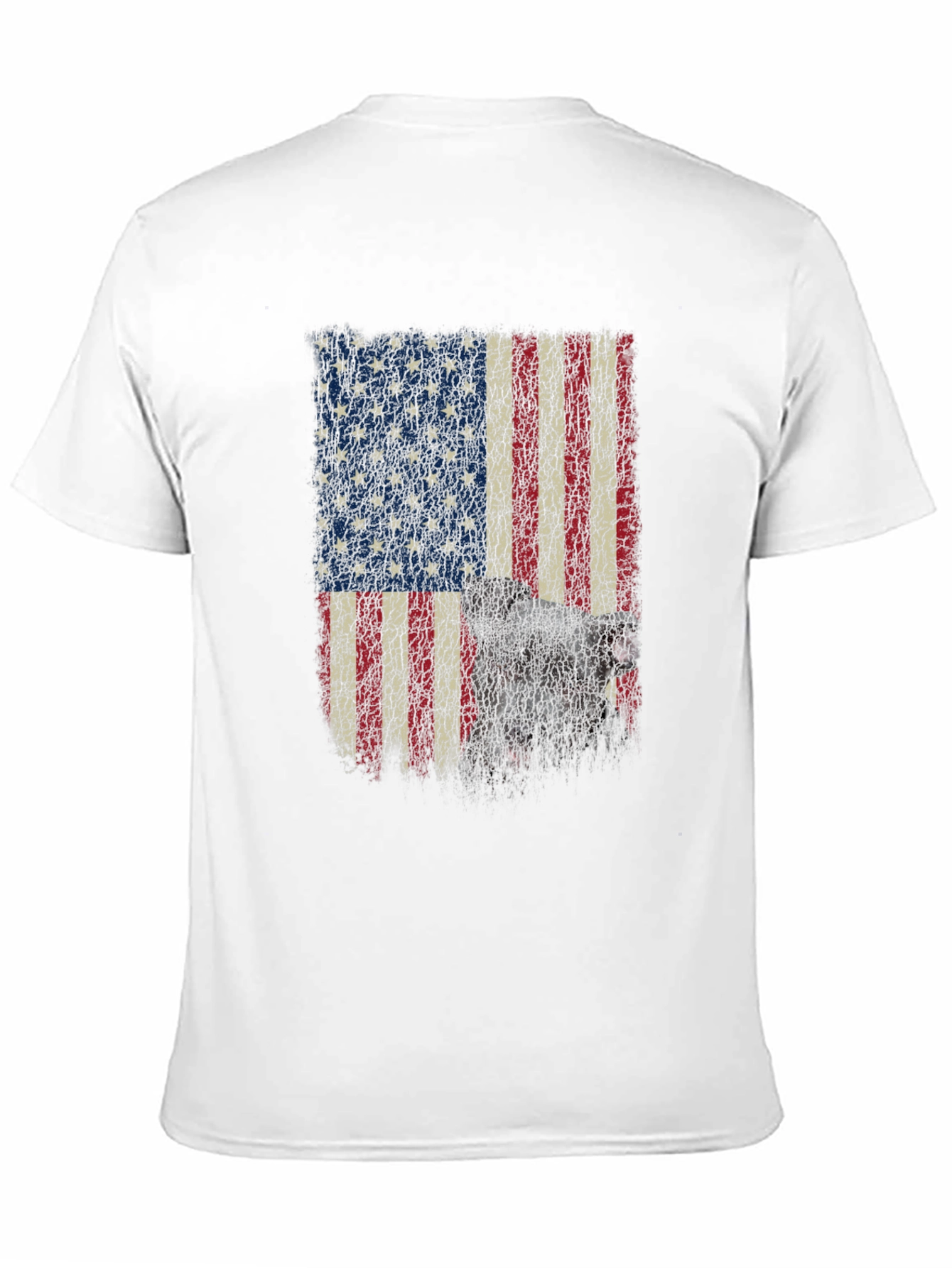 American Flag Dog Graphic T-Shirt