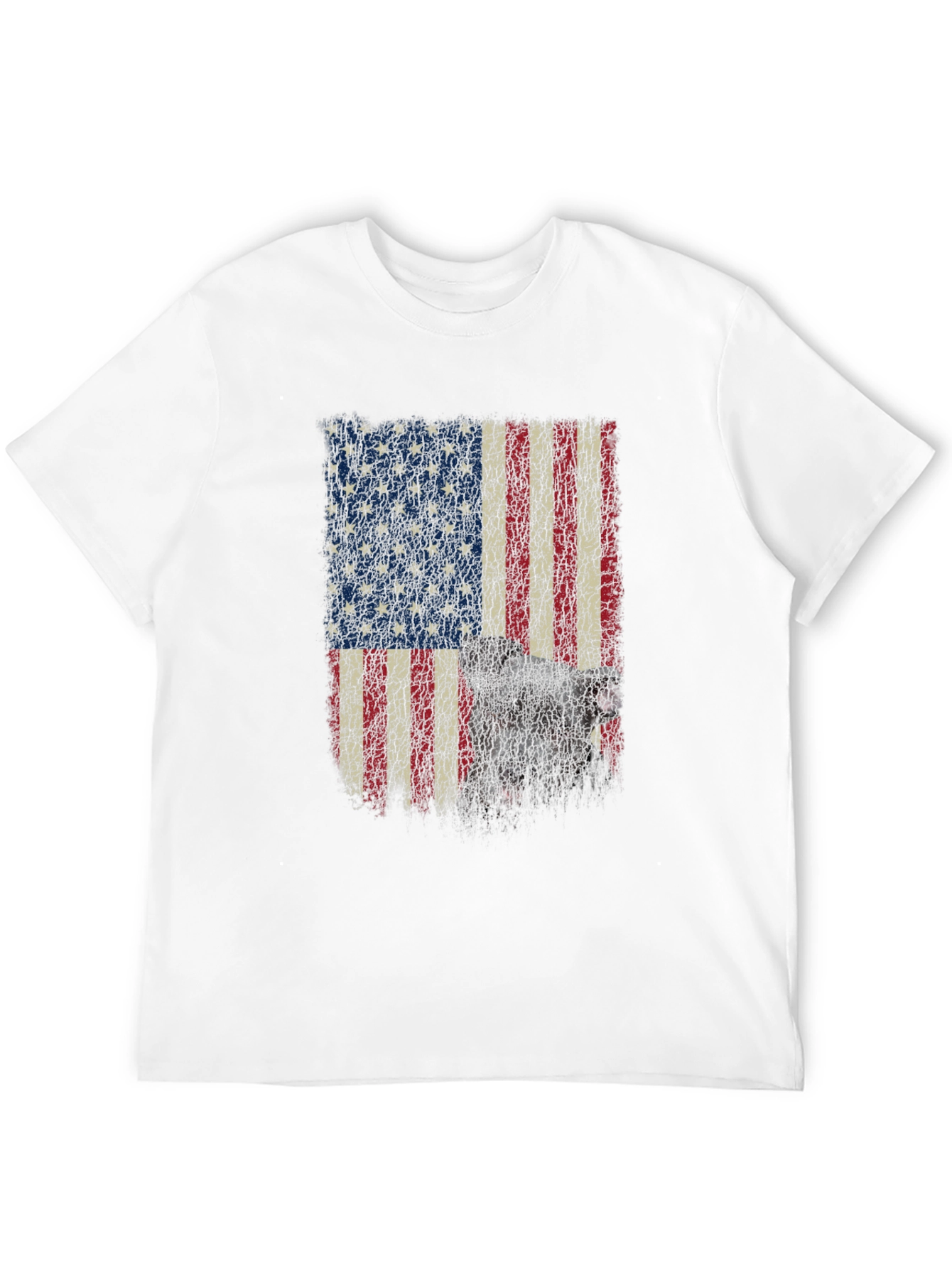 American Flag Dog Graphic T-Shirt