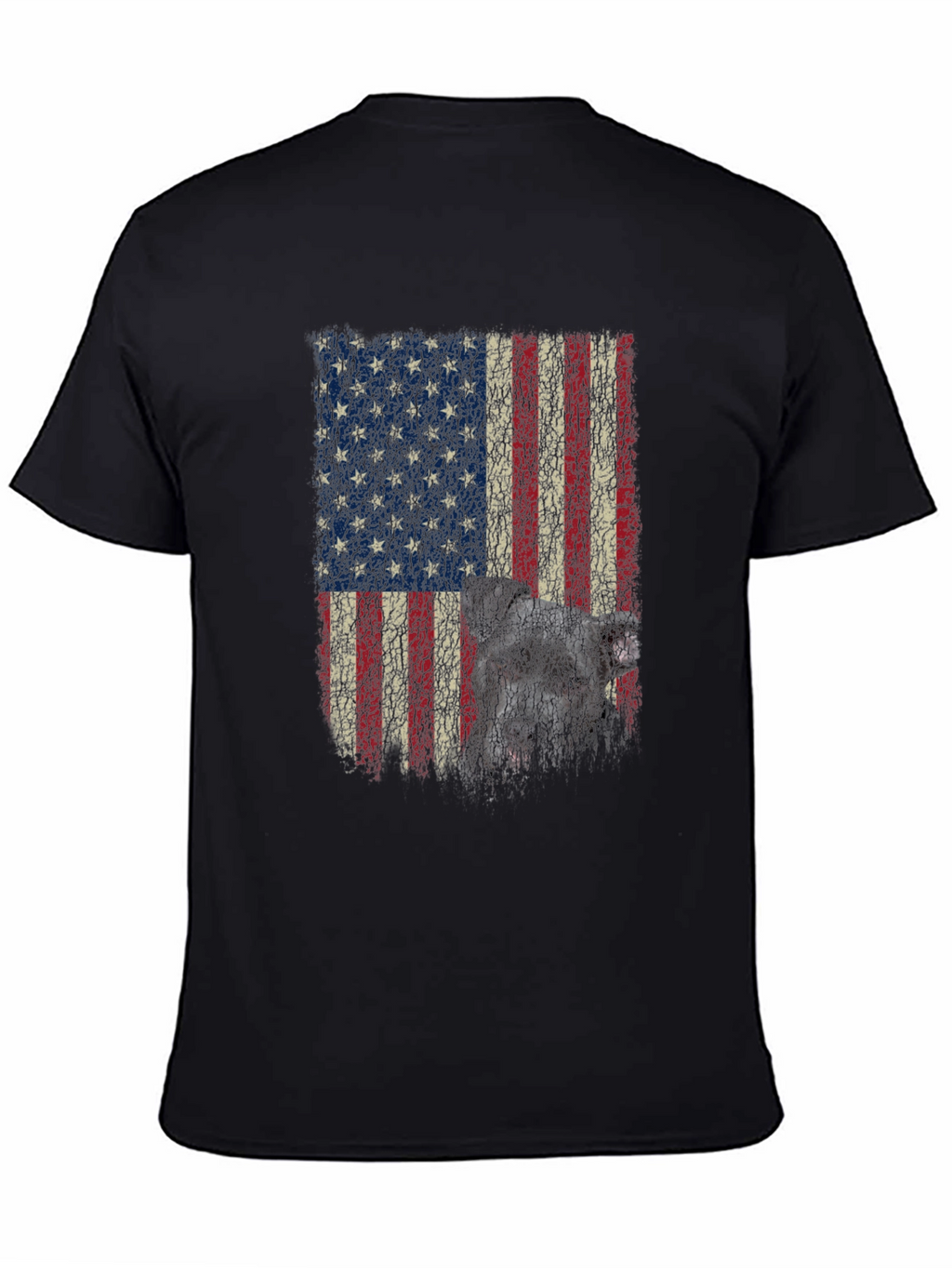 American Flag Dog Graphic T-Shirt