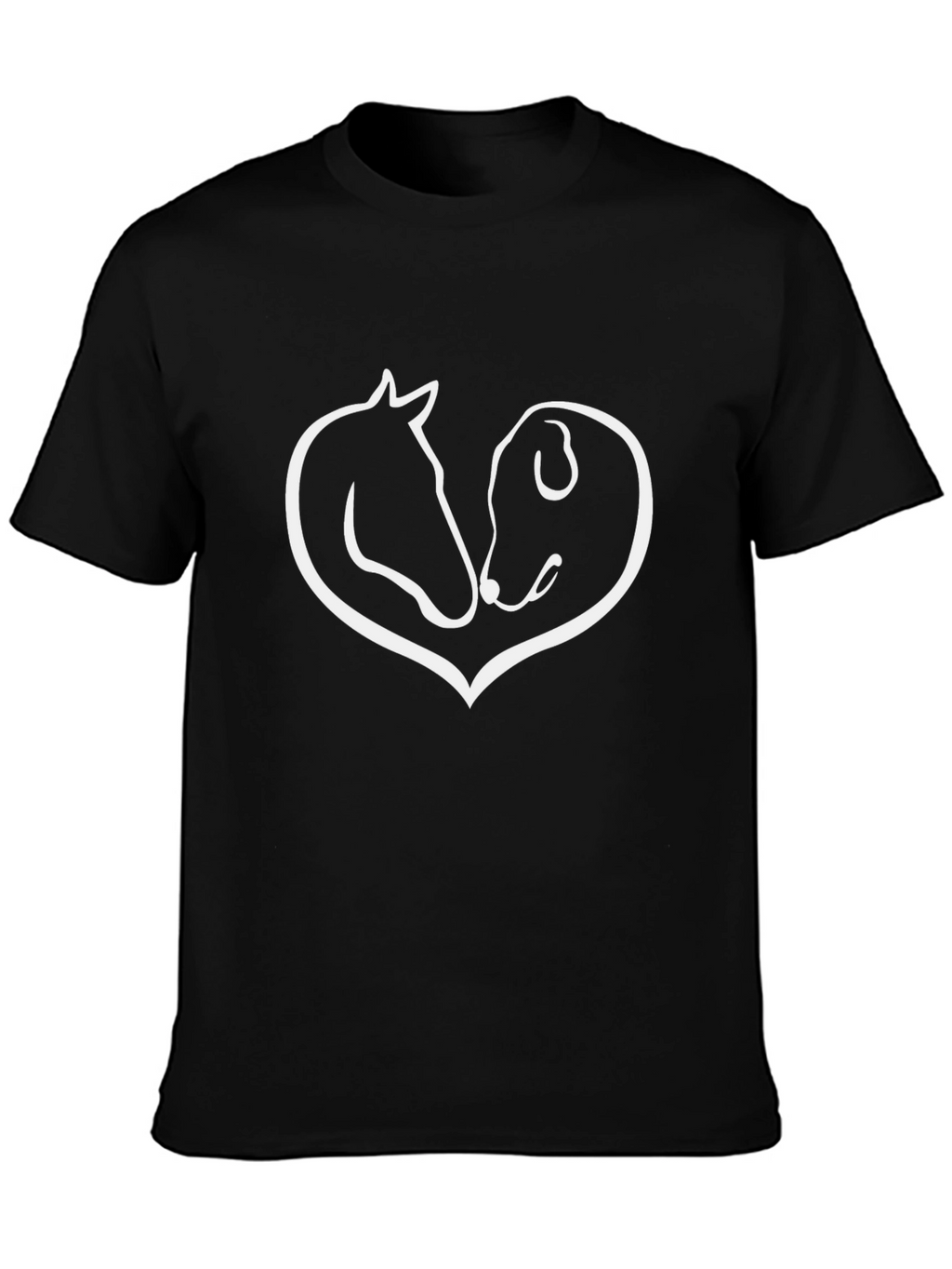Dog and Horse Heart T-Shirt Animal Lover Tee