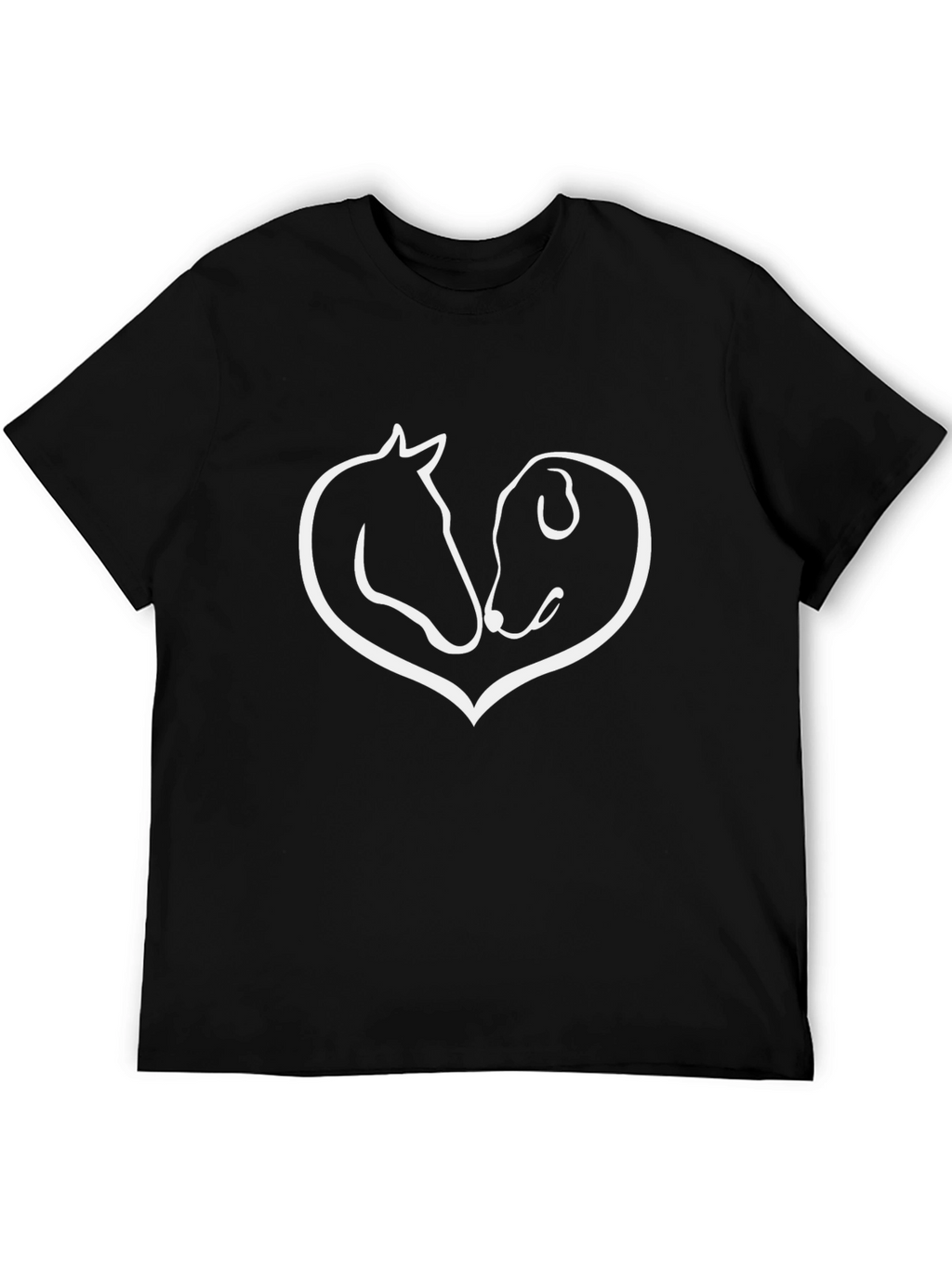 Dog and Horse Heart T-Shirt Animal Lover Tee