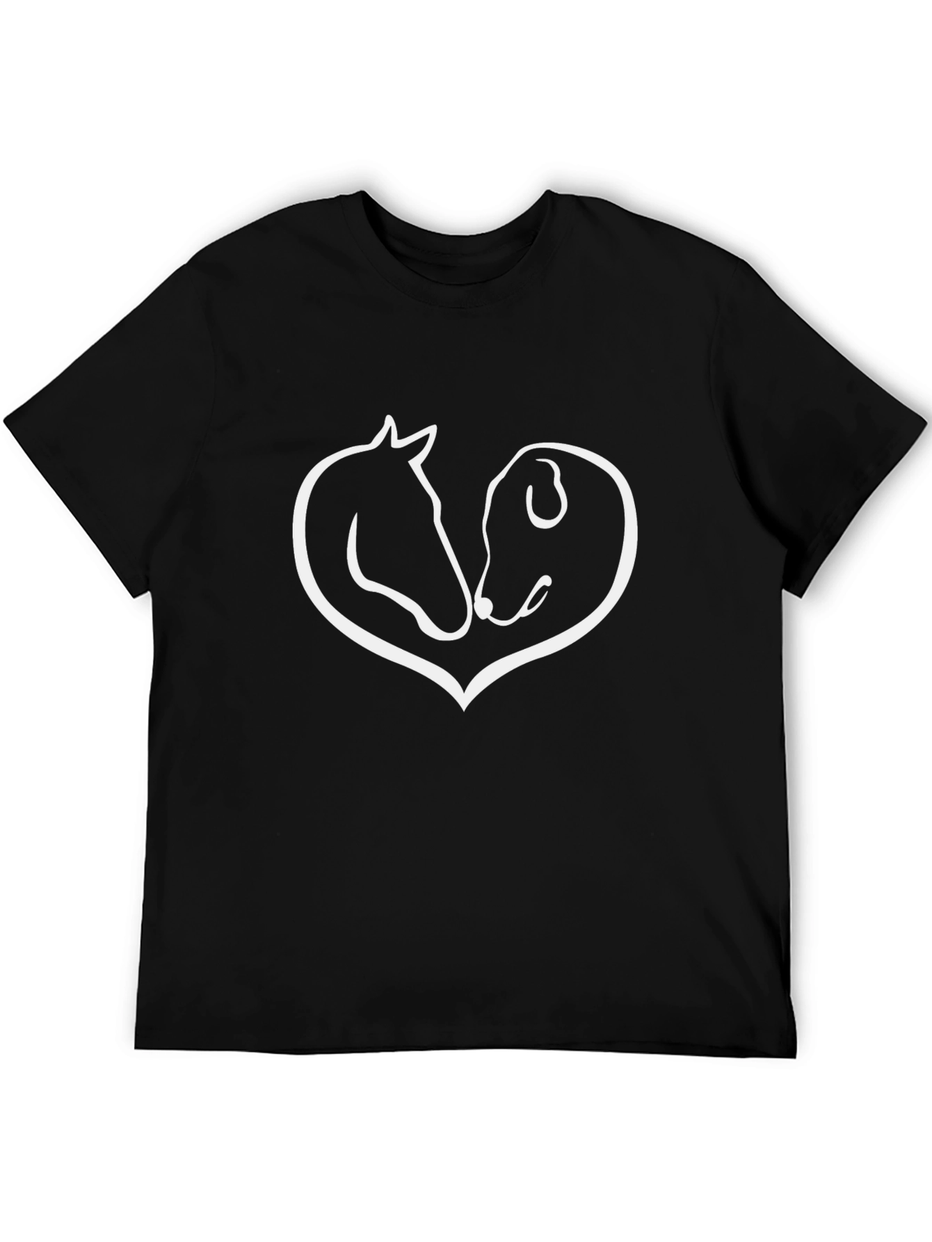 Dog and Horse Heart T-Shirt Animal Lover Tee