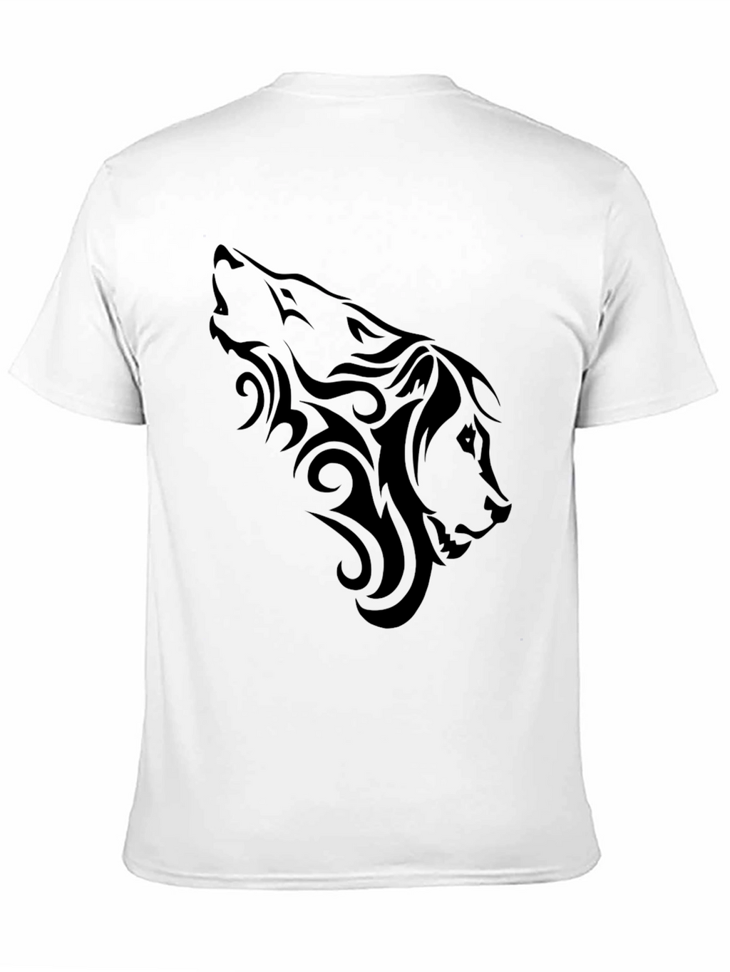 Tribal Wolf Graphic T-Shirt - Mens Black Tee