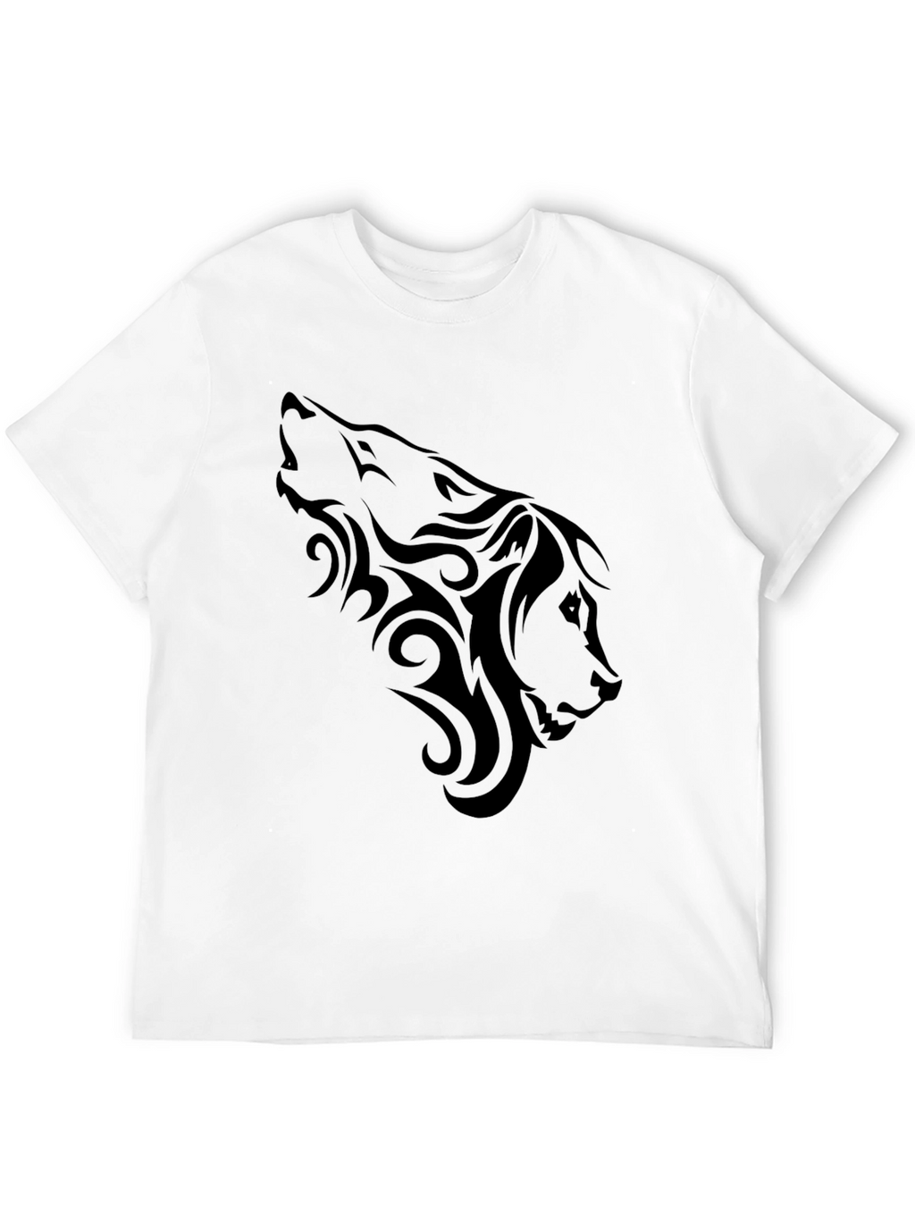 Tribal Wolf Graphic T-Shirt - Mens Black Tee