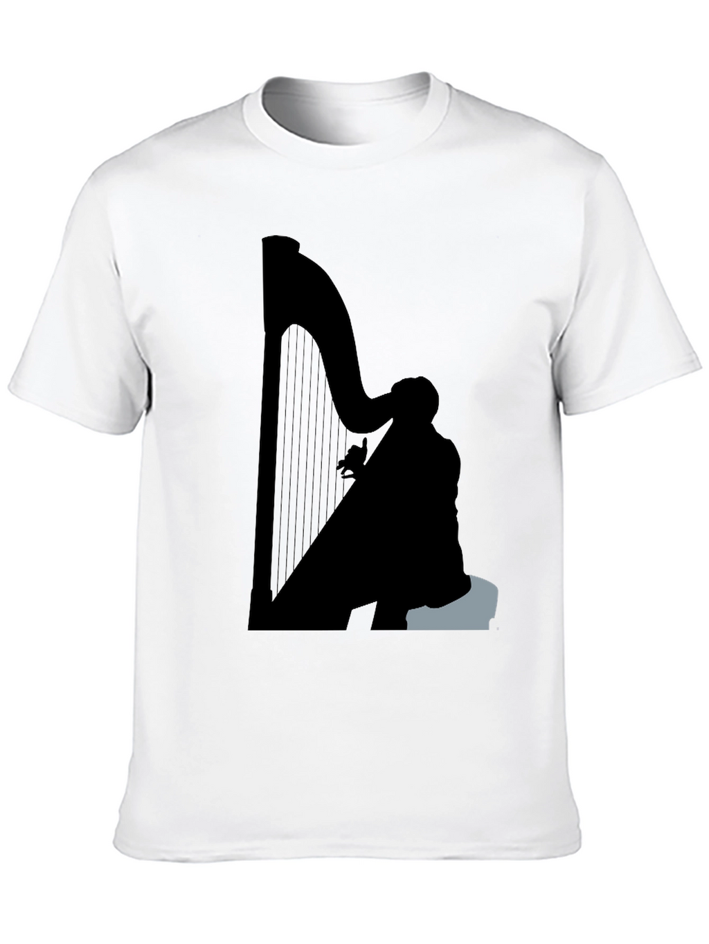 Silhouette Harp Player Graphic Tee - Black