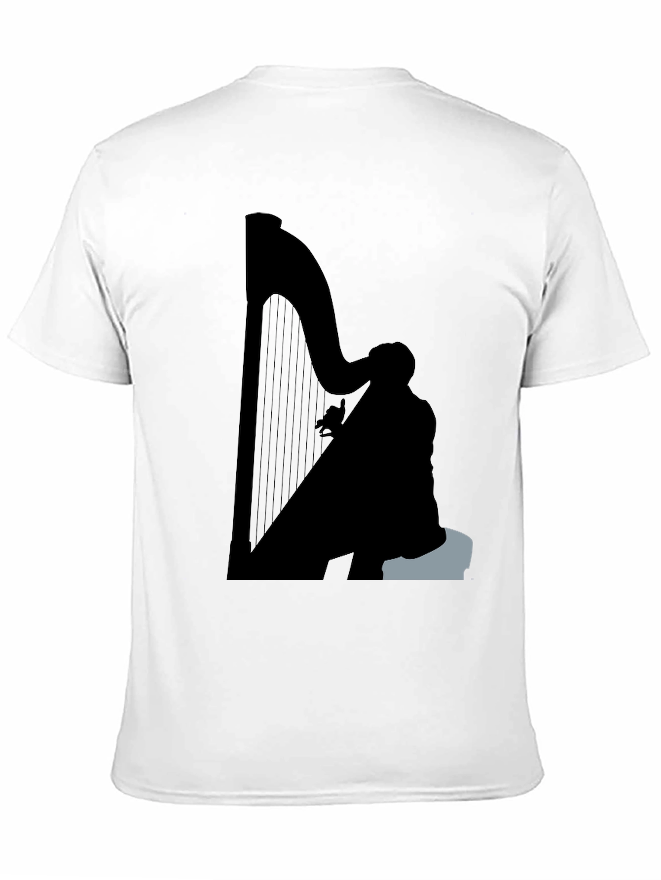 Silhouette Harp Player Graphic Tee - Black