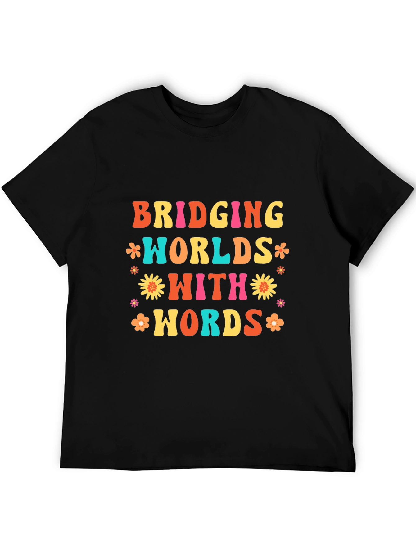 Bridging Worlds With Words Black Graphic T-Shirt