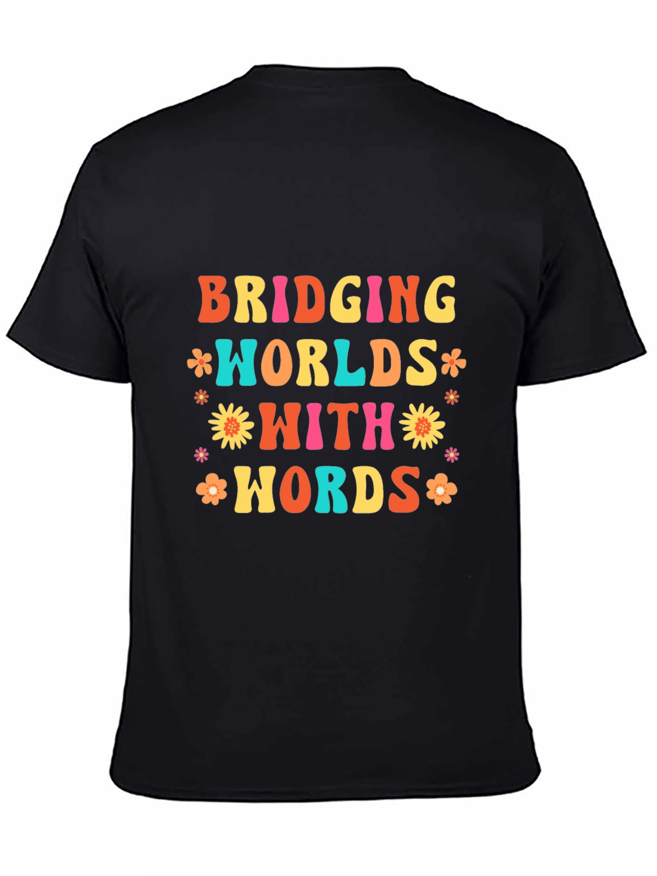 Bridging Worlds With Words Black Graphic T-Shirt