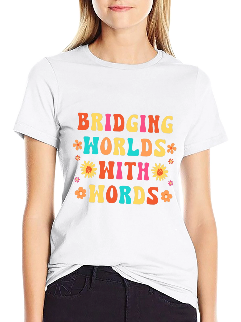 Bridging Worlds With Words Black Graphic T-Shirt