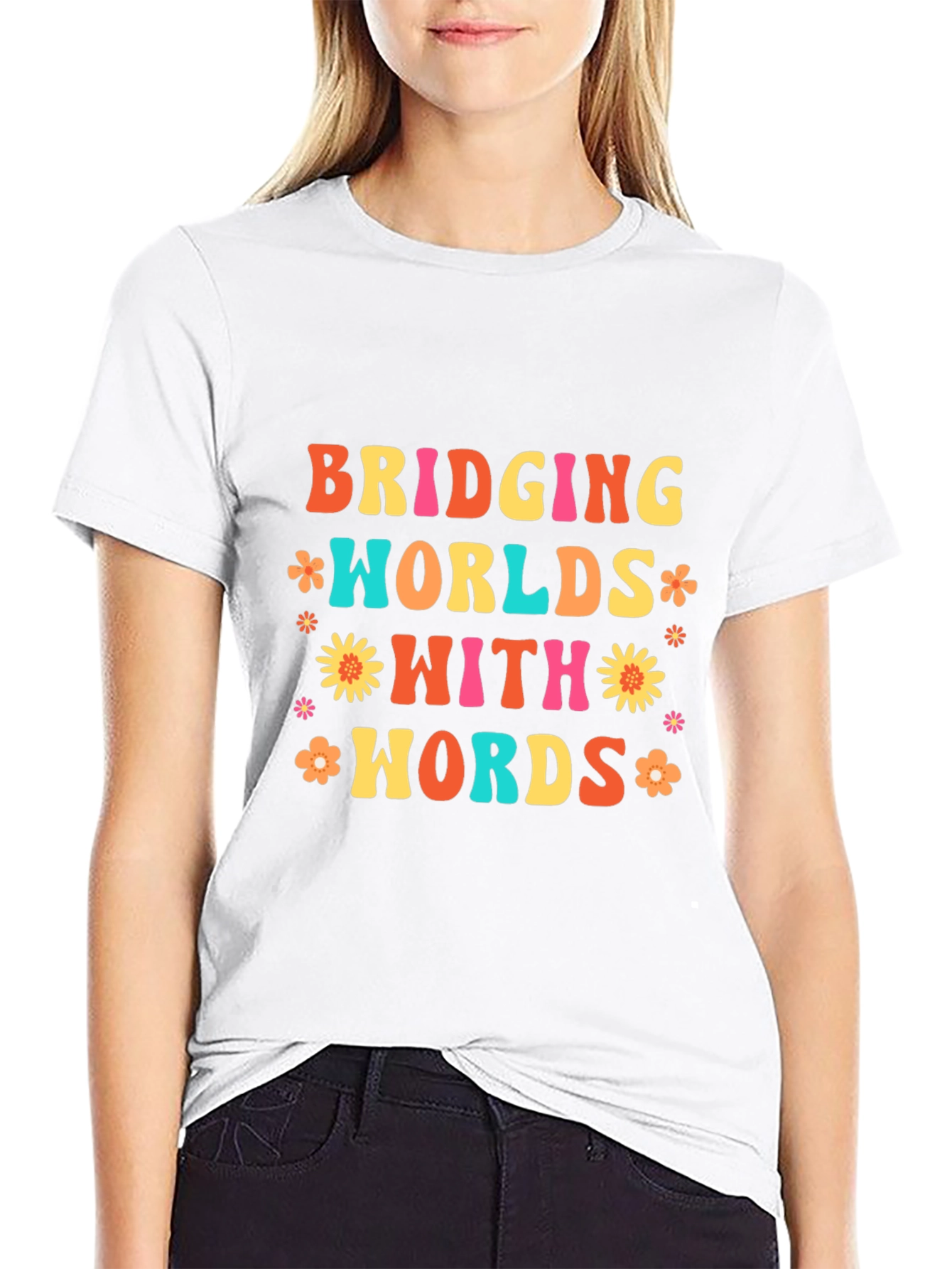 Bridging Worlds With Words Black Graphic T-Shirt