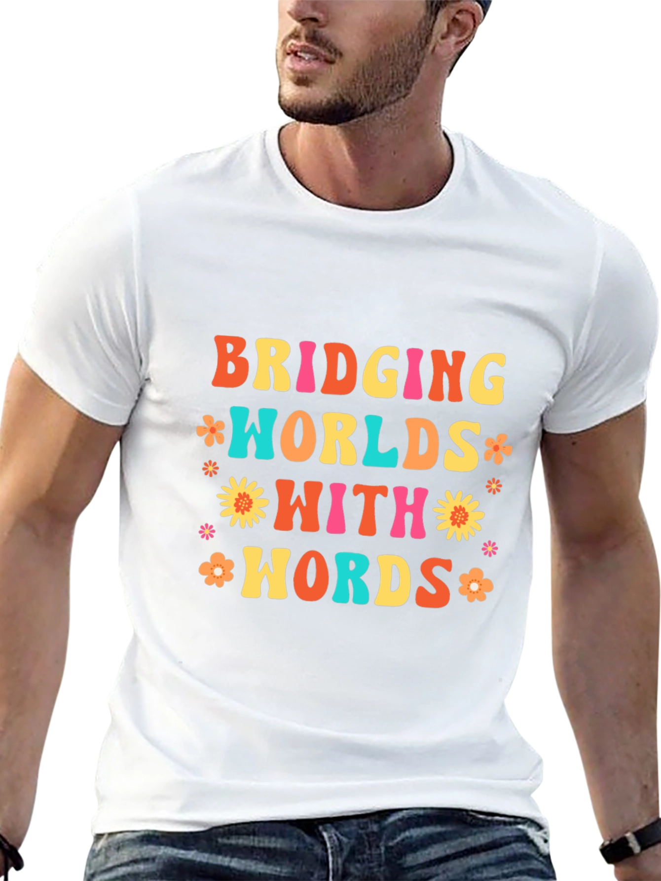 Bridging Worlds With Words Black Graphic T-Shirt