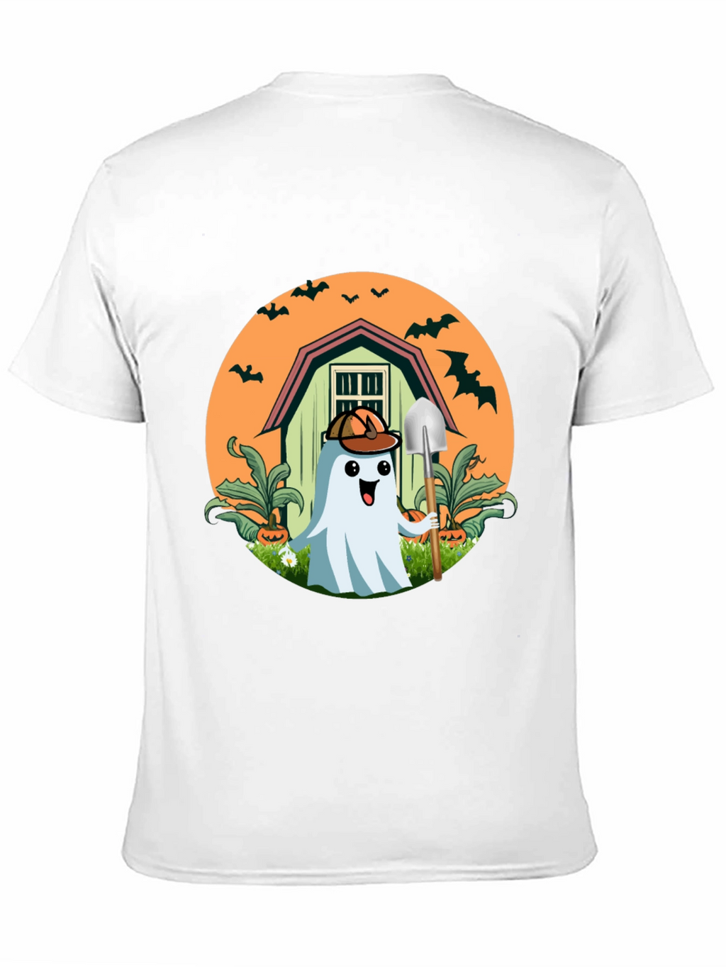Spooky Ghost Gardener T-Shirt - Halloween Harvest