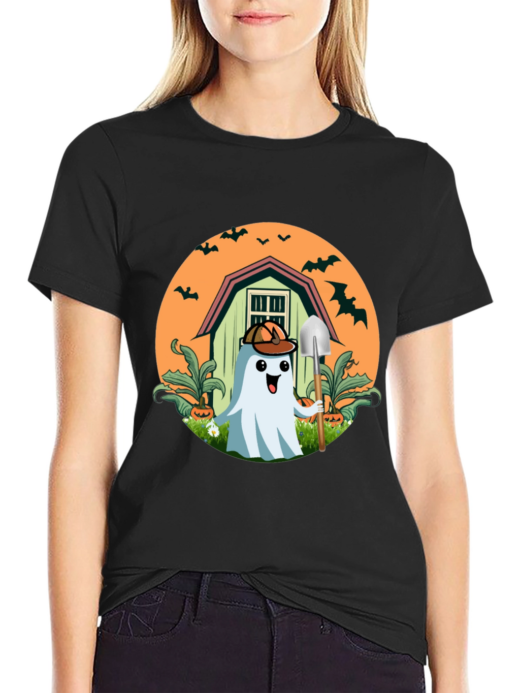 Spooky Ghost Gardener T-Shirt - Halloween Harvest