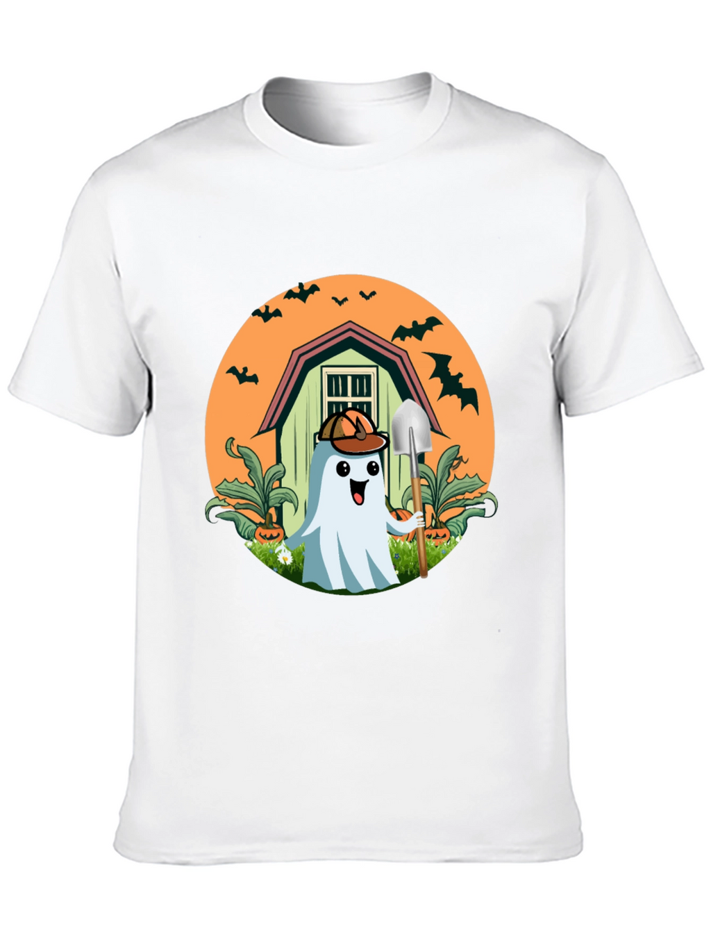 Spooky Ghost Gardener T-Shirt - Halloween Harvest