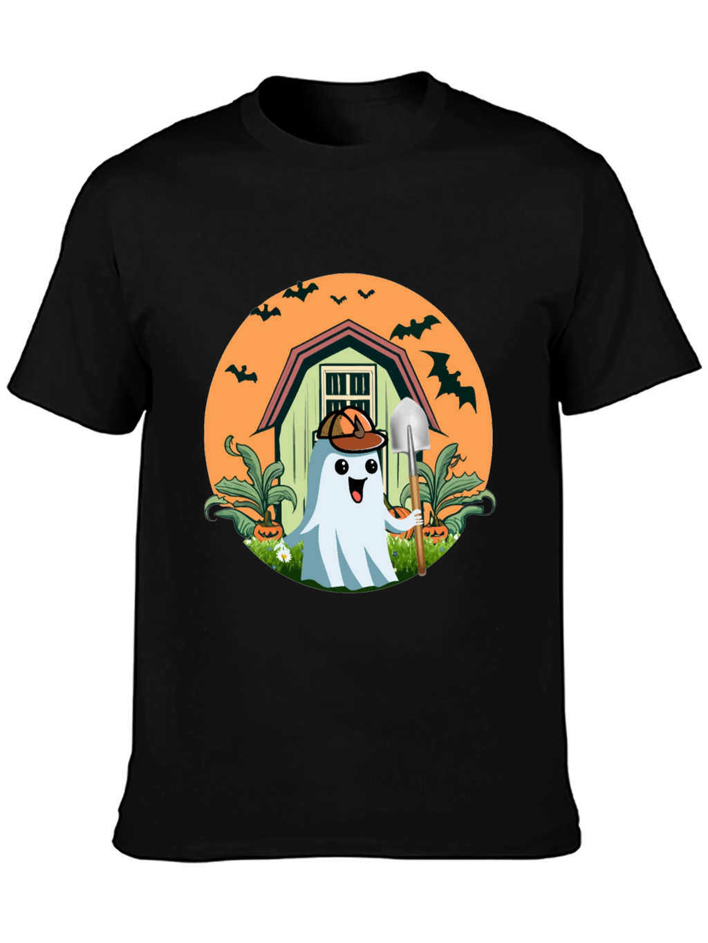 Spooky Ghost Gardener T-Shirt - Halloween Harvest