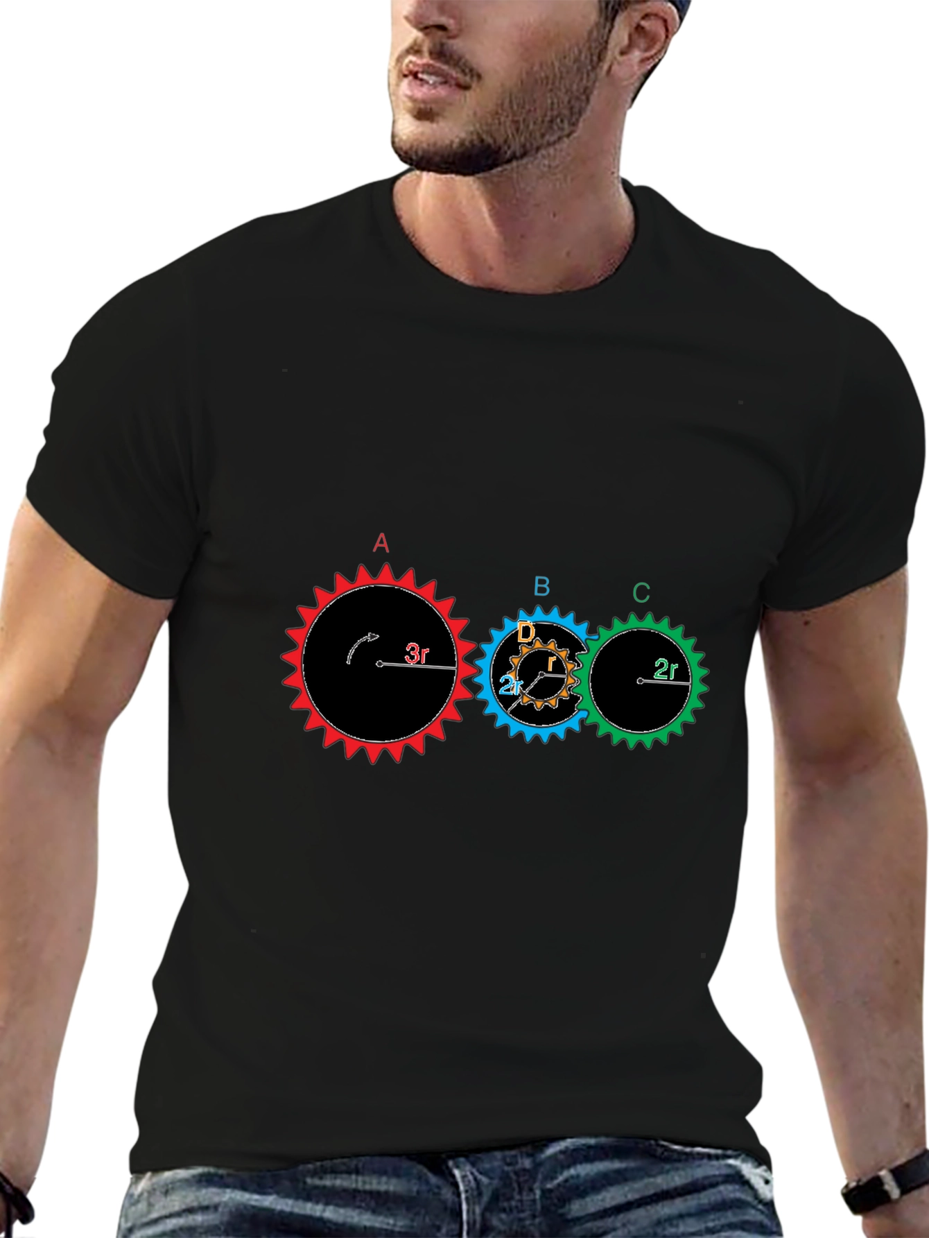 Gear Physics Graphic T-Shirt - Black Cotton Tee