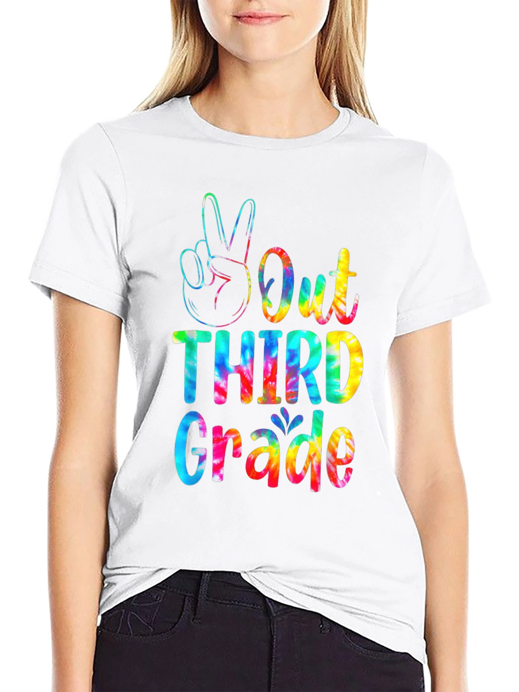 Peace Out Third Grade T-Shirt - Tie Dye