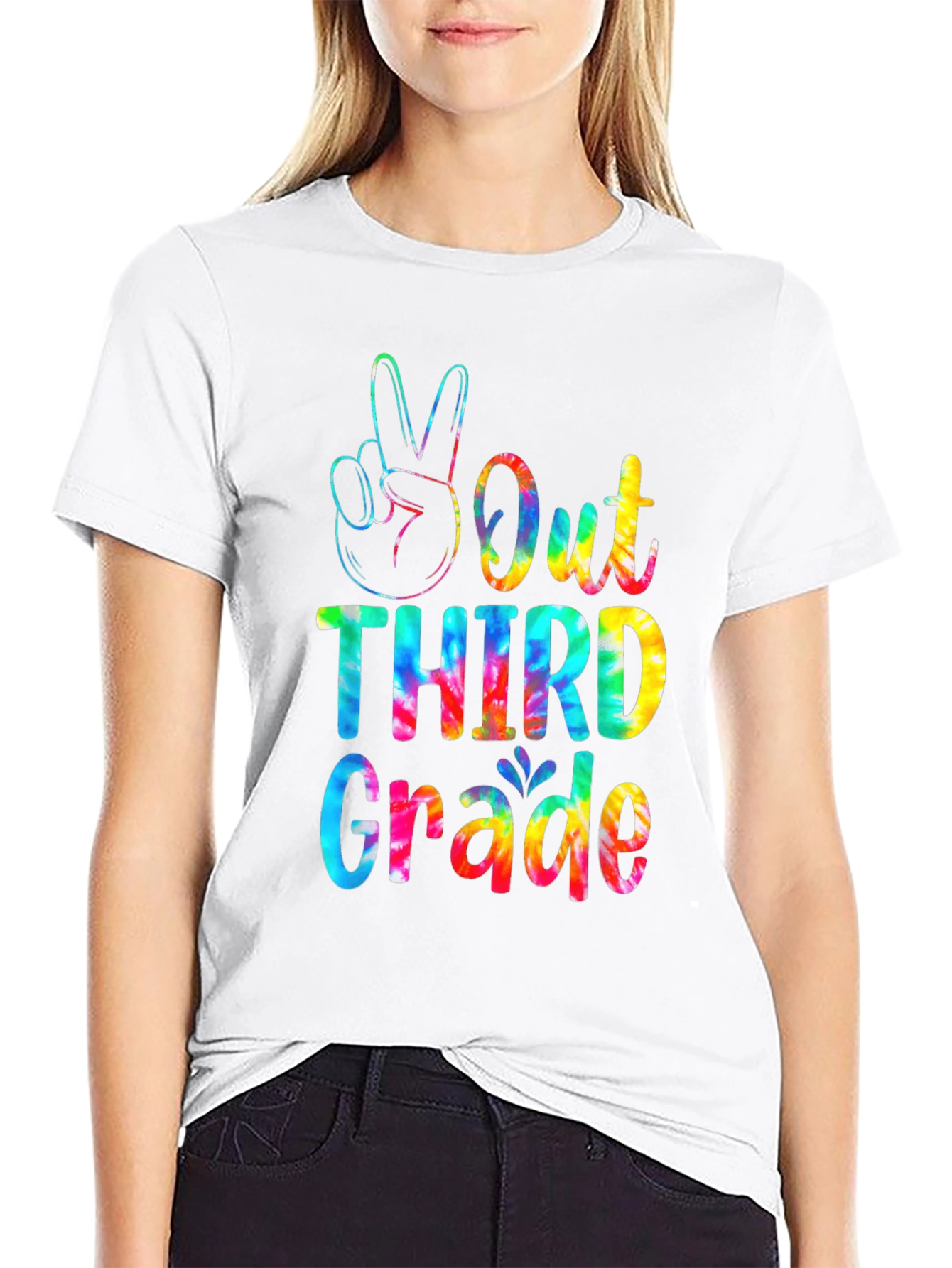 Peace Out Third Grade T-Shirt - Tie Dye