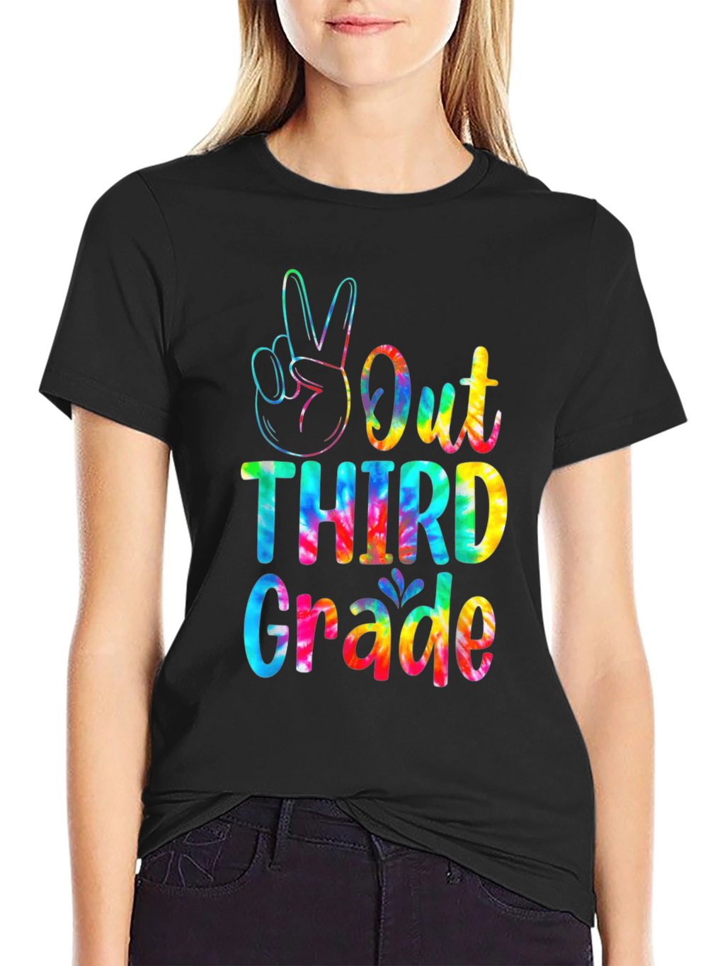 Peace Out Third Grade T-Shirt - Tie Dye