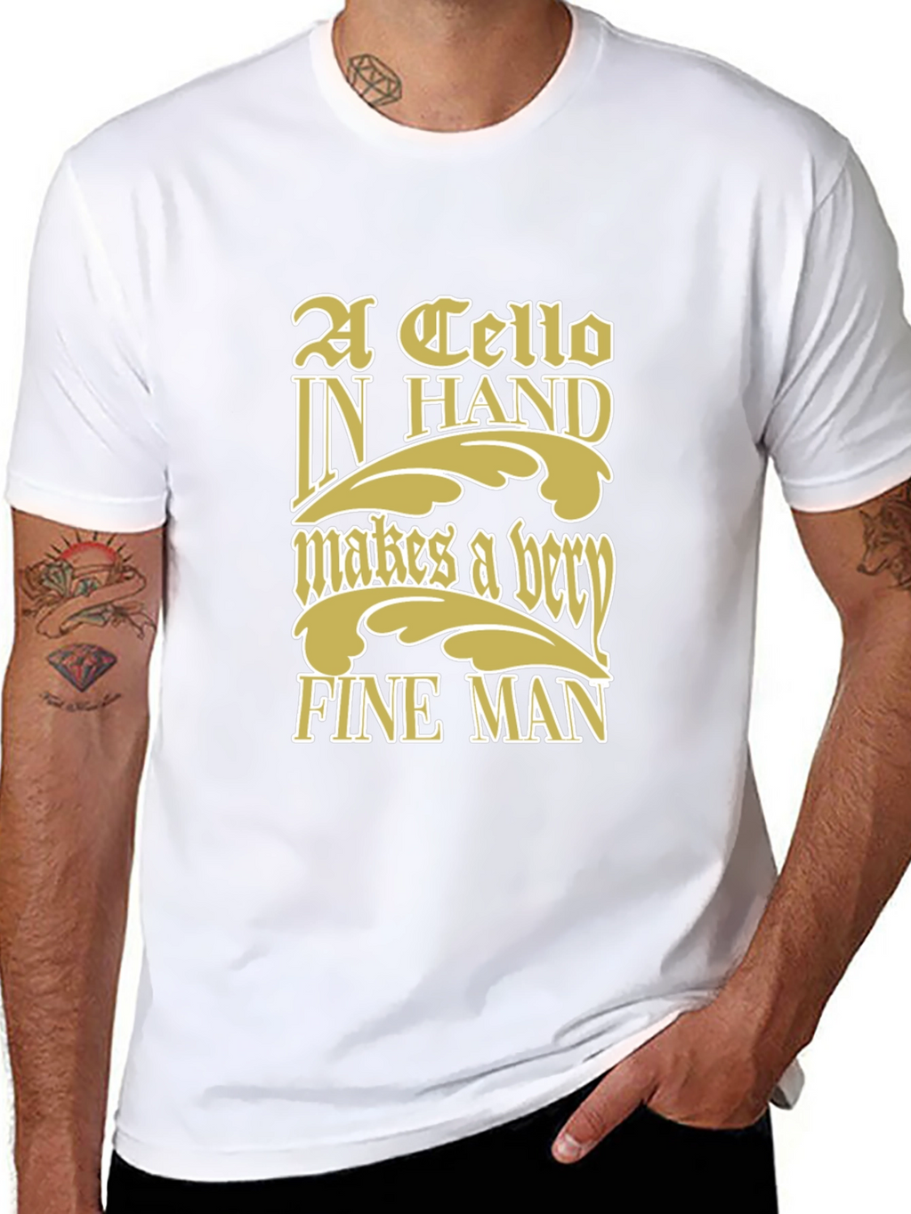 Cello In Hand Graphic T-Shirt